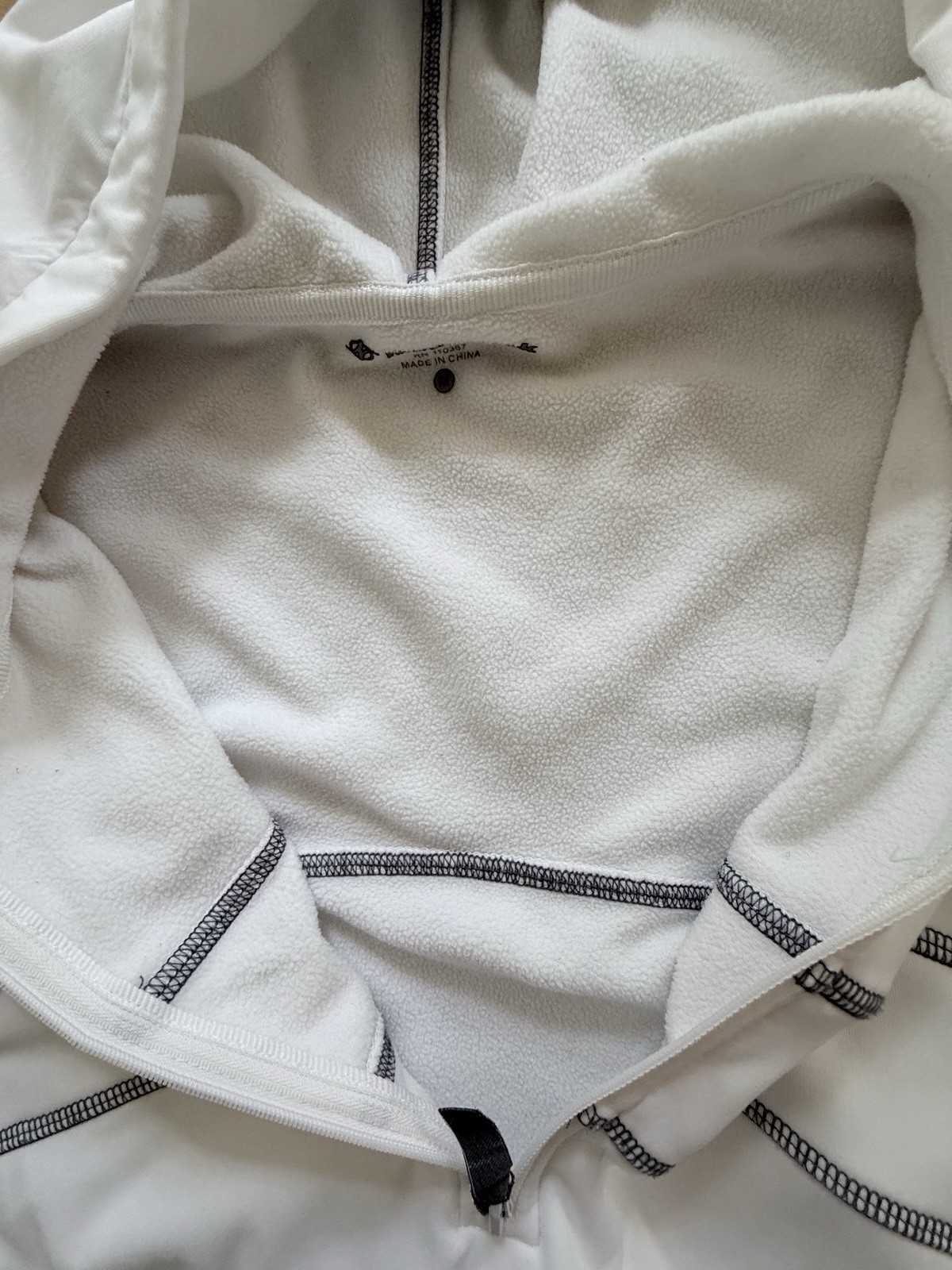 Nordic Track Half Zip Workout Hoodie White Black Outdoor Indoor Athletic Medium