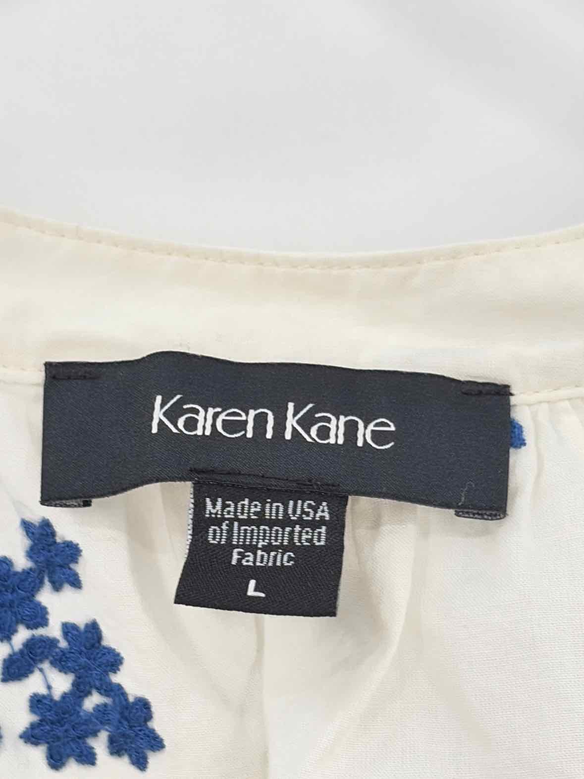 Pre-Owned Karen Kane Blue Size Large Button Down Blouse