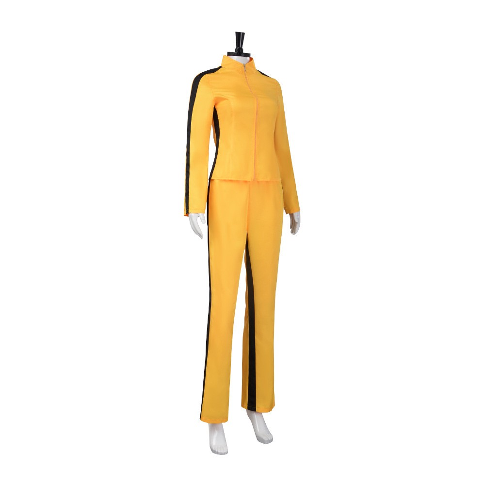 Kill Bill The Bride Cosplay Costume Yellow Coat Pants Adult Women Uniform