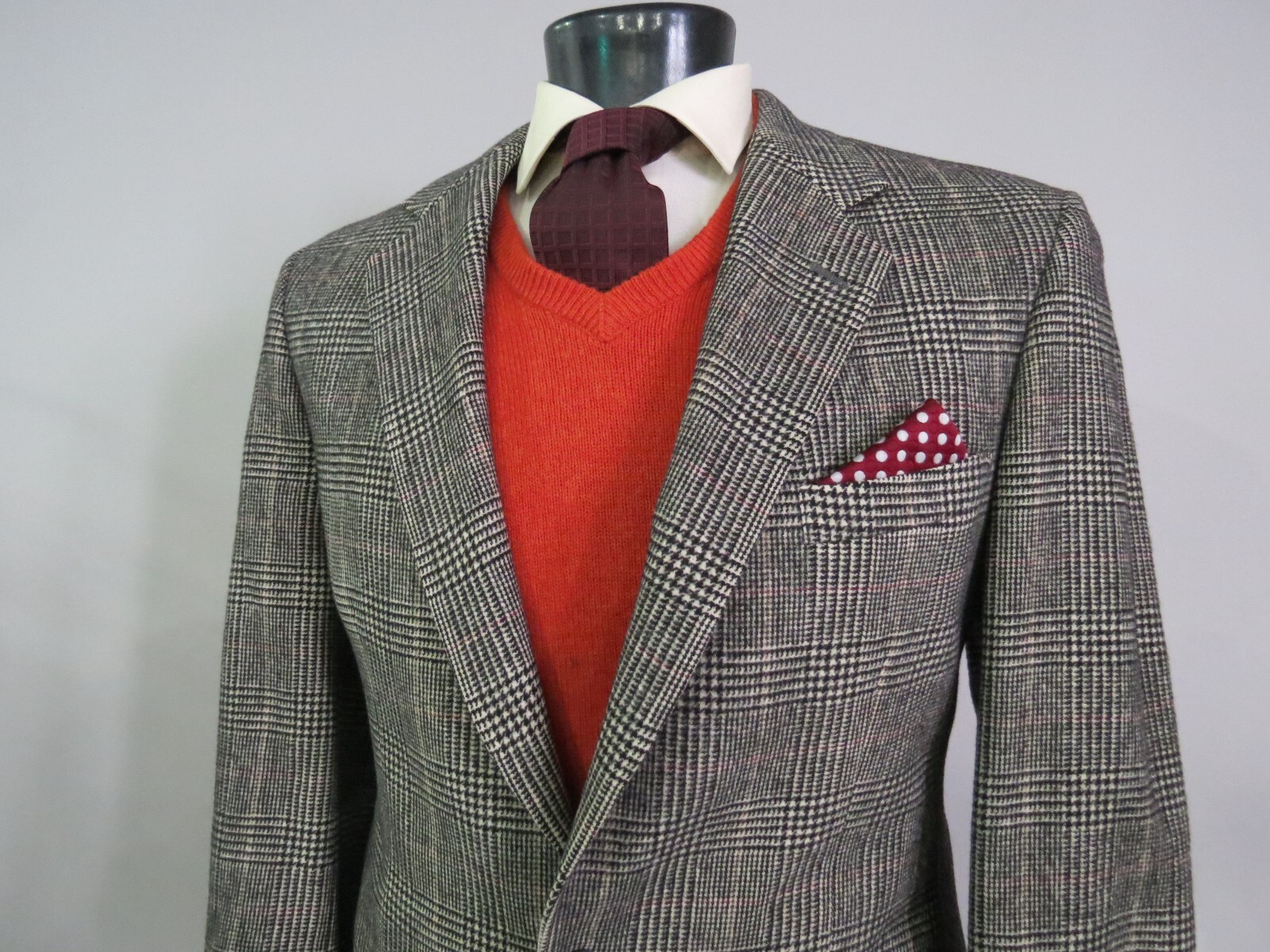 VTG Brooks Brothers EST 100% camel Hair hounds tooth check sport coat 42 L