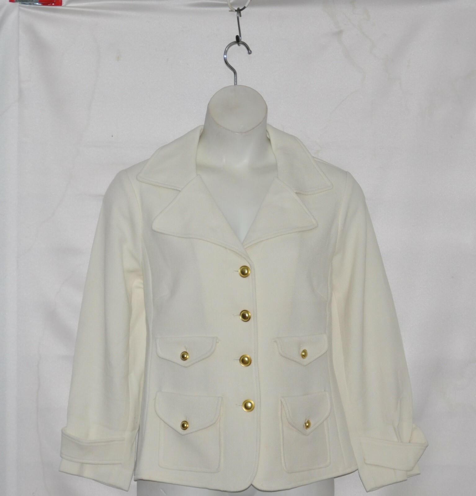 Joan Rivers Perfectly Tailored Textured Knit Jacket Size L Ivory