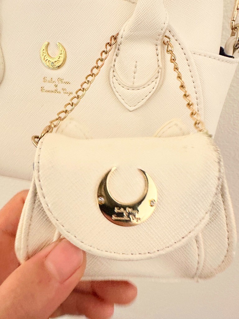 Sailor Moon Samantha Vega White Cat Handbag Leather Purse Crossbody Shoulder Bag