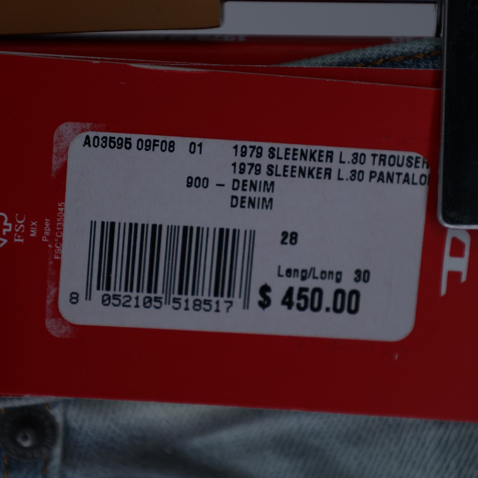 Diesel Mens Jeans 1979 Sleenker Trouser Skinny Low Rise Distressed Blue Size NWT