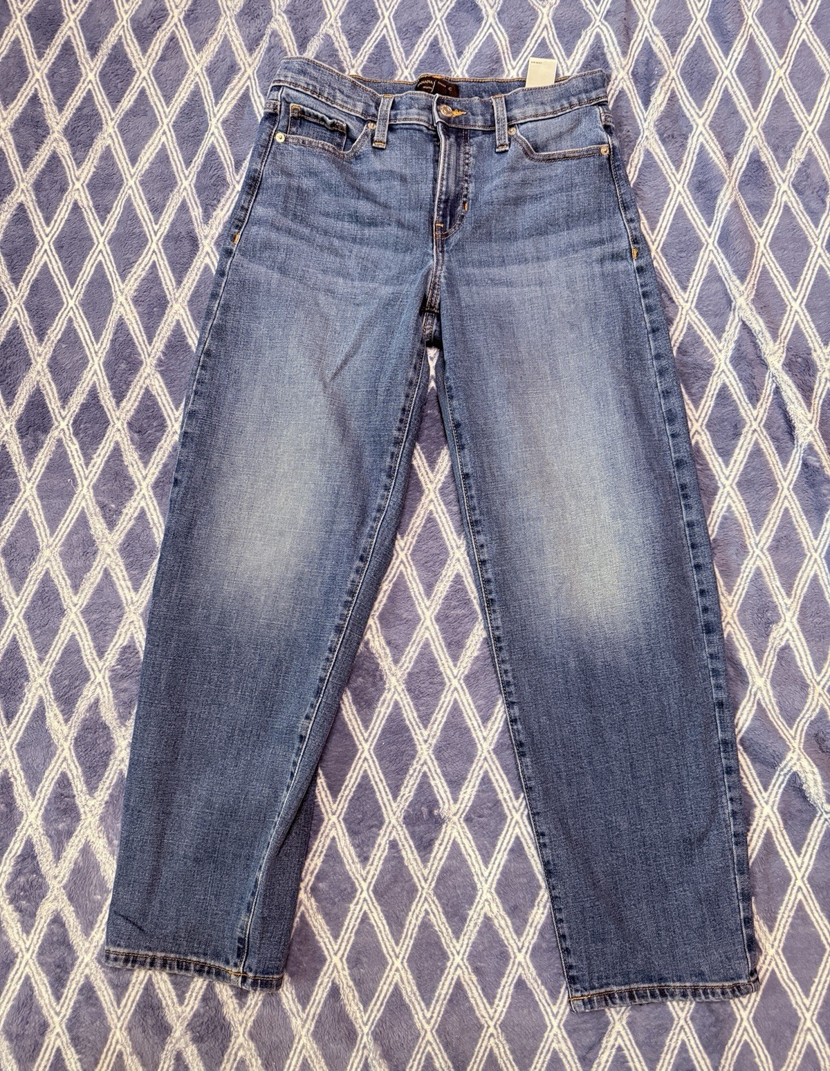 Banana Republic Women’s High Rise Barrel Jeans Blue Medium Wash Denim Pockets