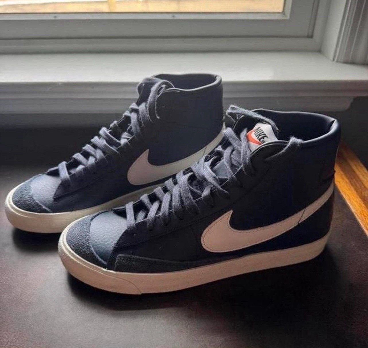 Nike Blazer Mid Men’s Blue/White Mid-Top Lace-Up Sneakers Activewear Casual