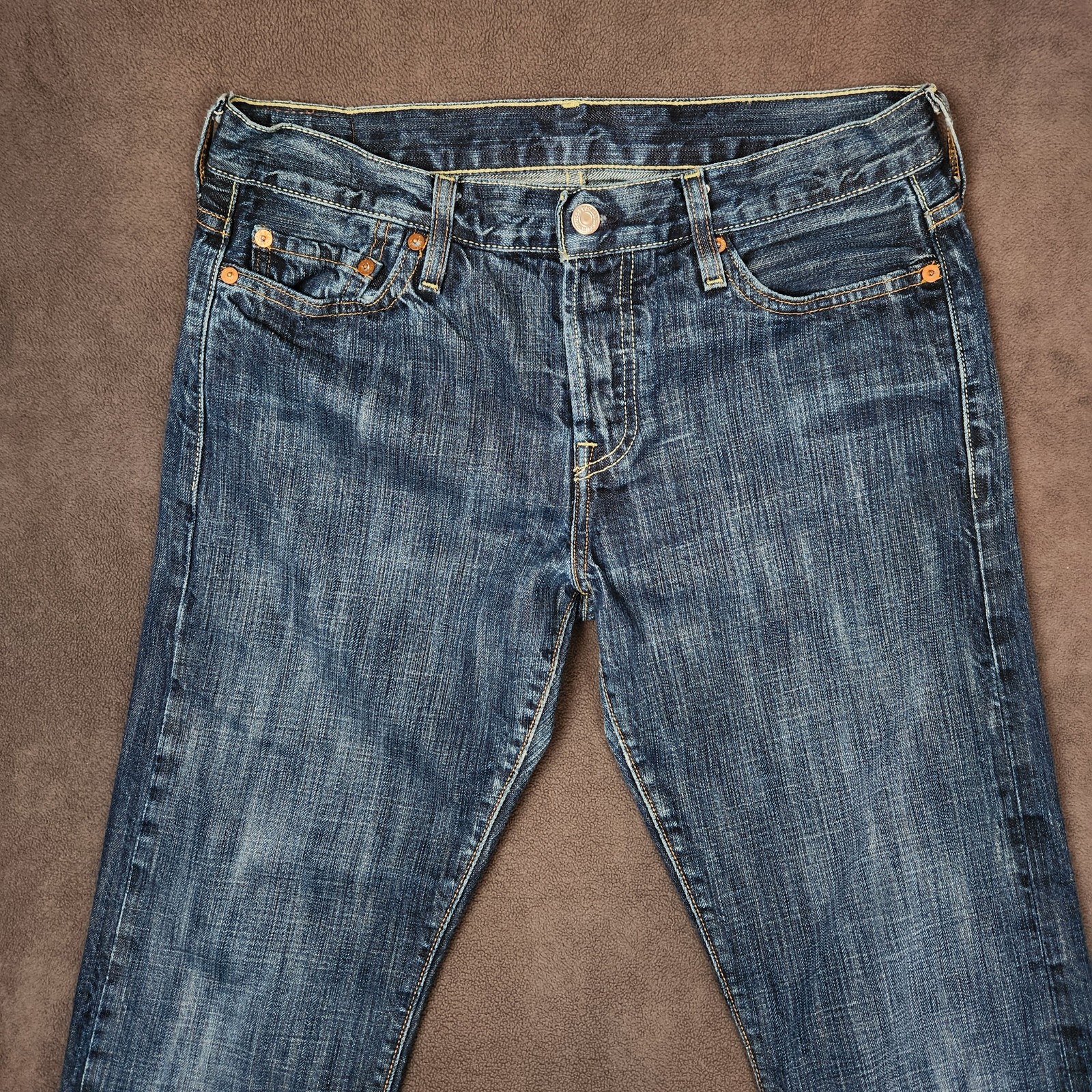 Levis 501 Jeans Mens 30×32 Blue Denim Capital E USA Made Button Fly Distressed