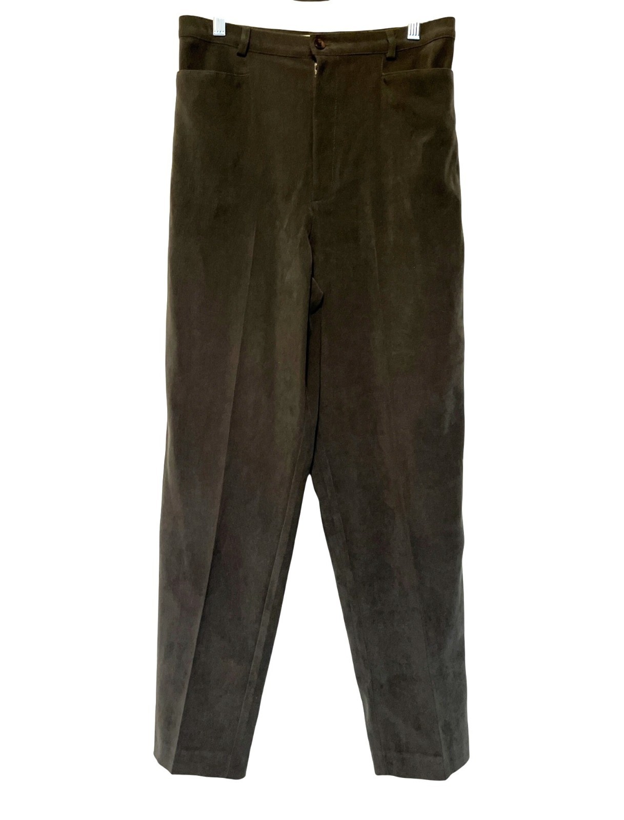 Tribal Forest Green Stretch Suede Feel Pants Size 6 Polyester Spandex Blend