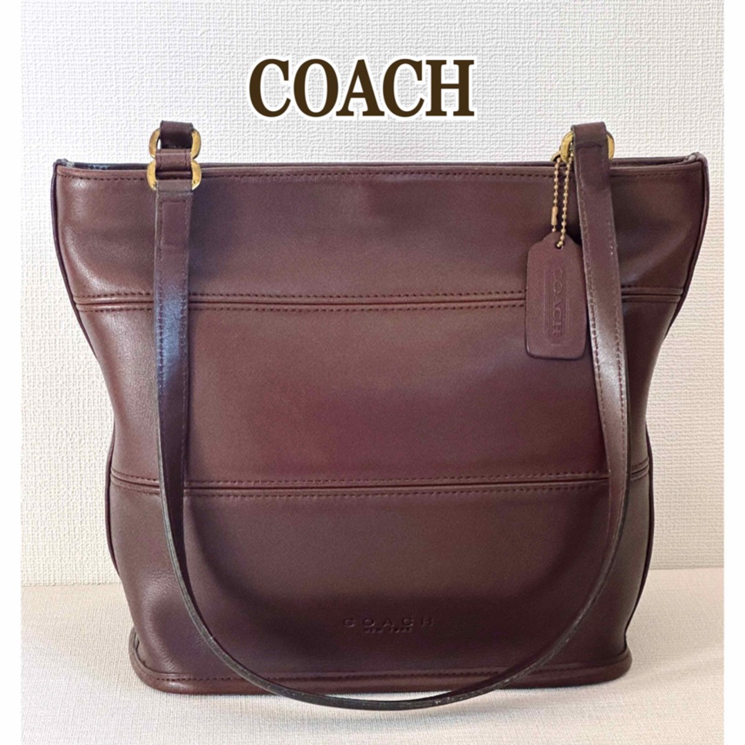 Vintage Coach Leather Shoulder Bag Brown 29.5cm 11.6in Glove Leather USA