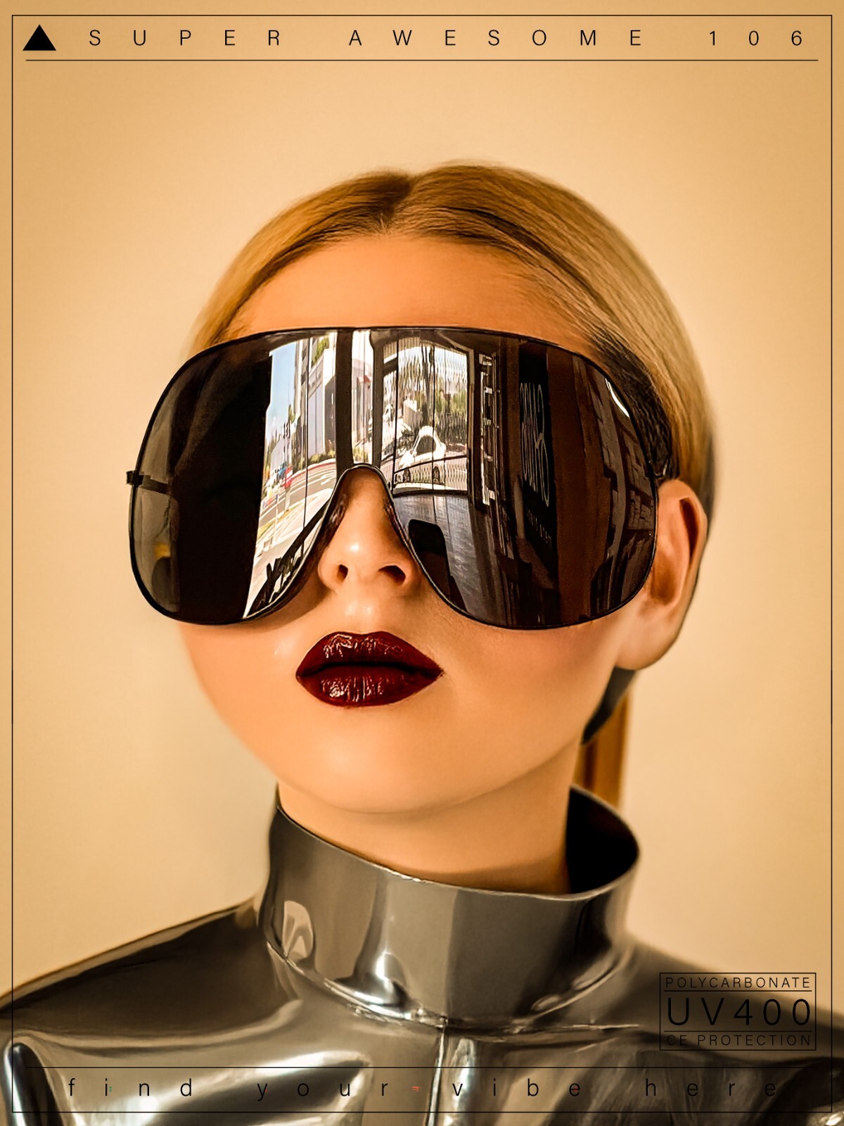 XXL Oversized Metal Rim Curved Monolens Shield Racer Sunglasses