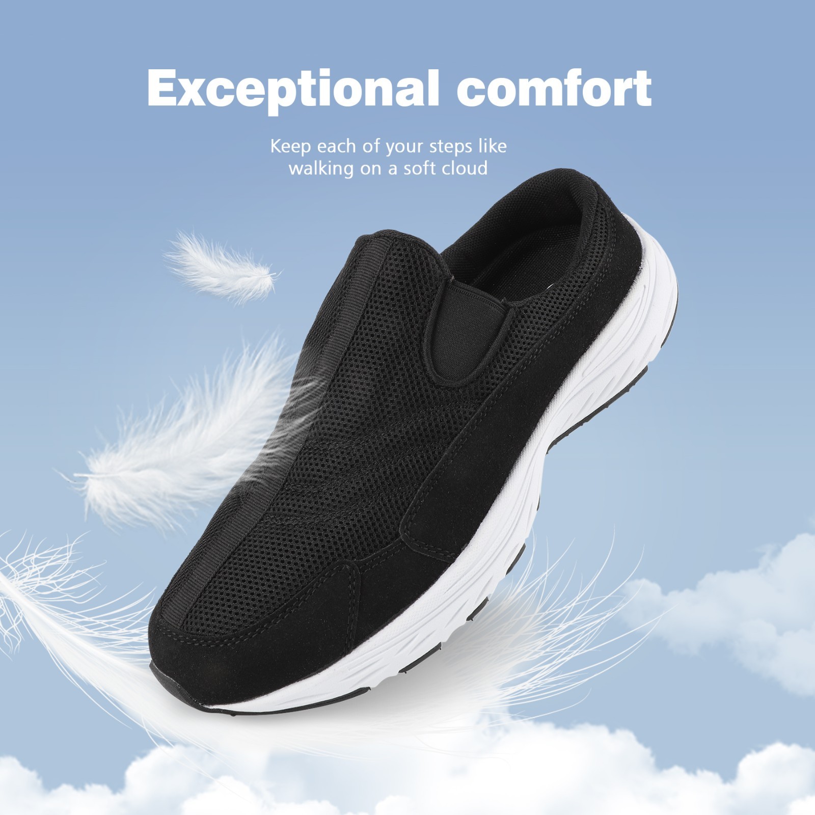 Men’s Slip-On Mules | Indoor/Outdoor All Seasons Wide Slippers Lightweight
