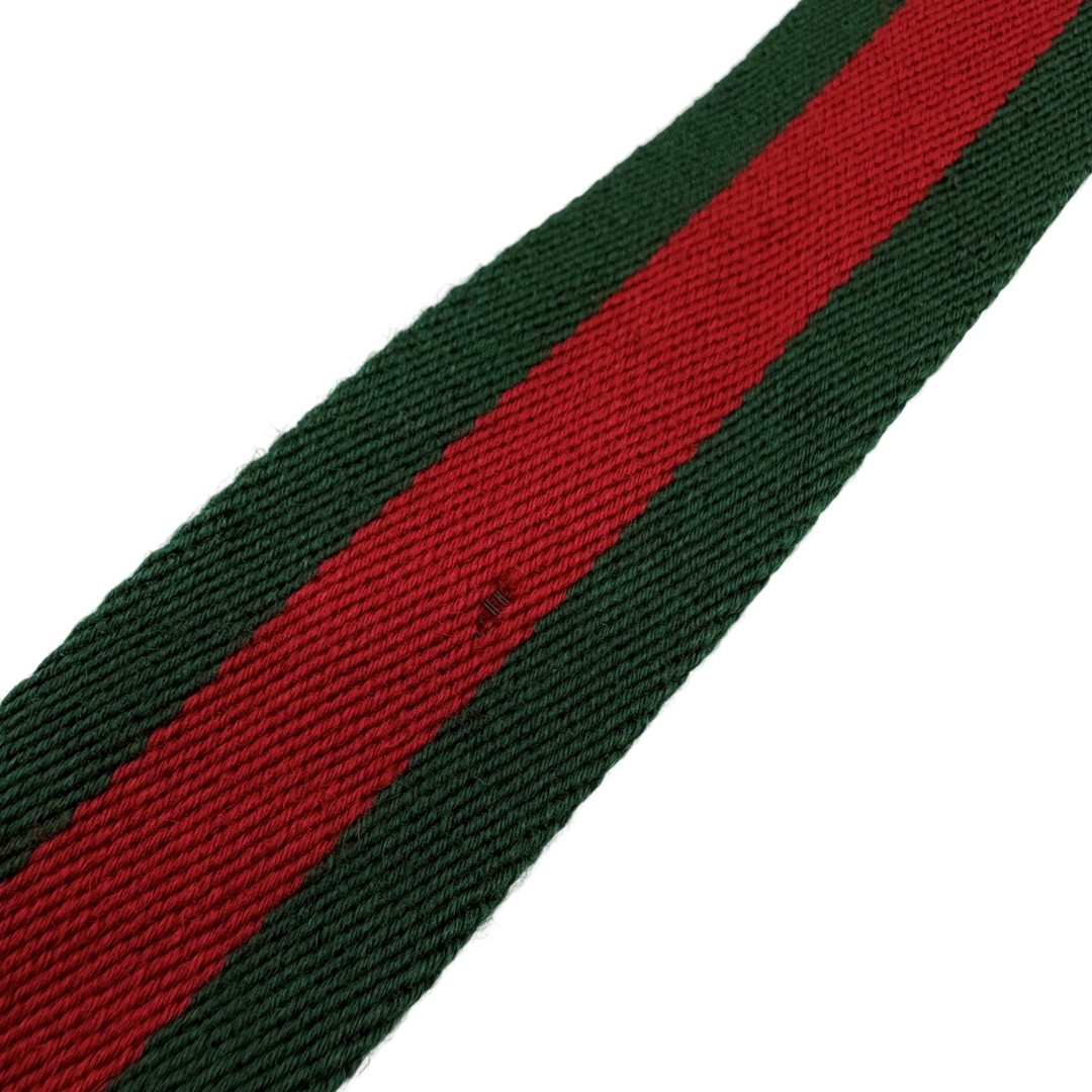 Auth GUCCI Banboo Buckle Web Stripe 80/32 Belt 132173 Green Canvas #36638429