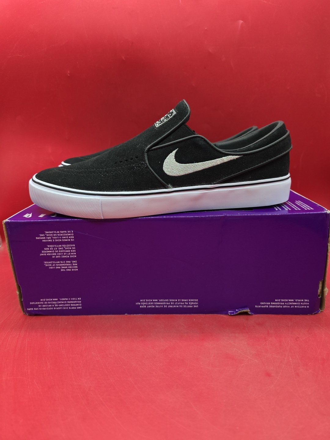 Size 9 – Nike Zoom Stefan Janoski+ Slip SB Black White