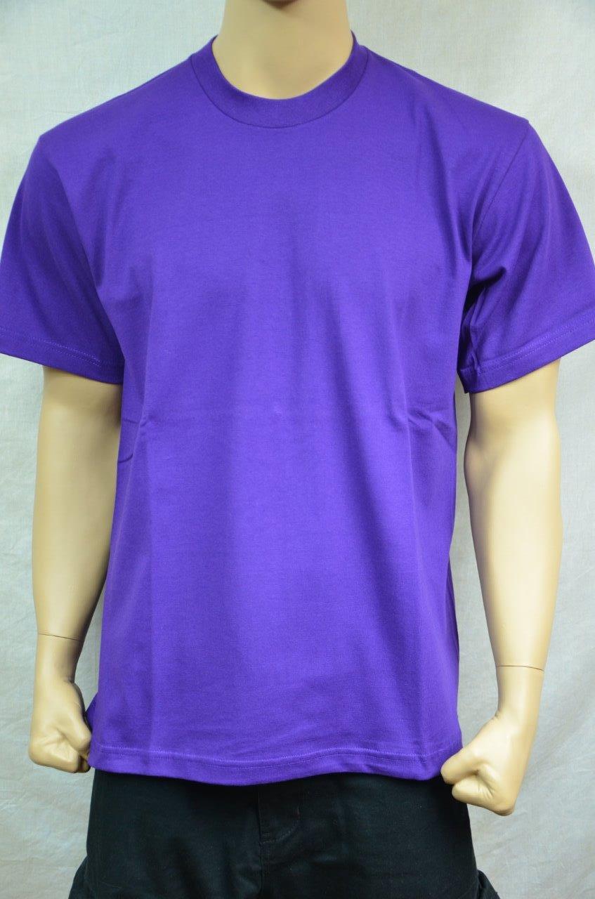 1 NEW PRO5 SUPER HEAVY WEIGHT T-SHIRT PURPLE TEE PLAIN BLANK COTTON S-7XL