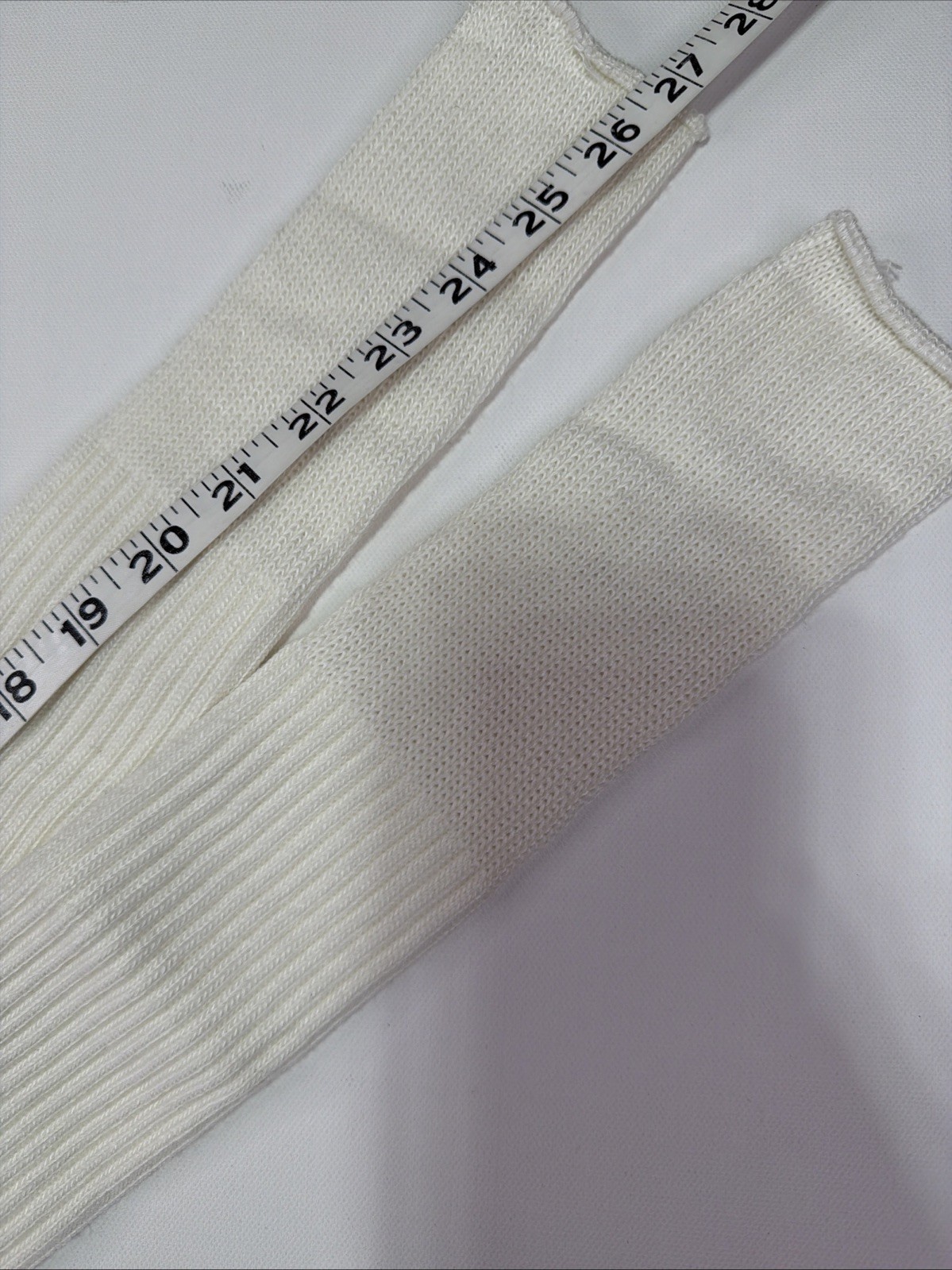 VTG Socks 9-11 26″ White Thick Acrylic 80s 90s USA Made Comfortable Sports
