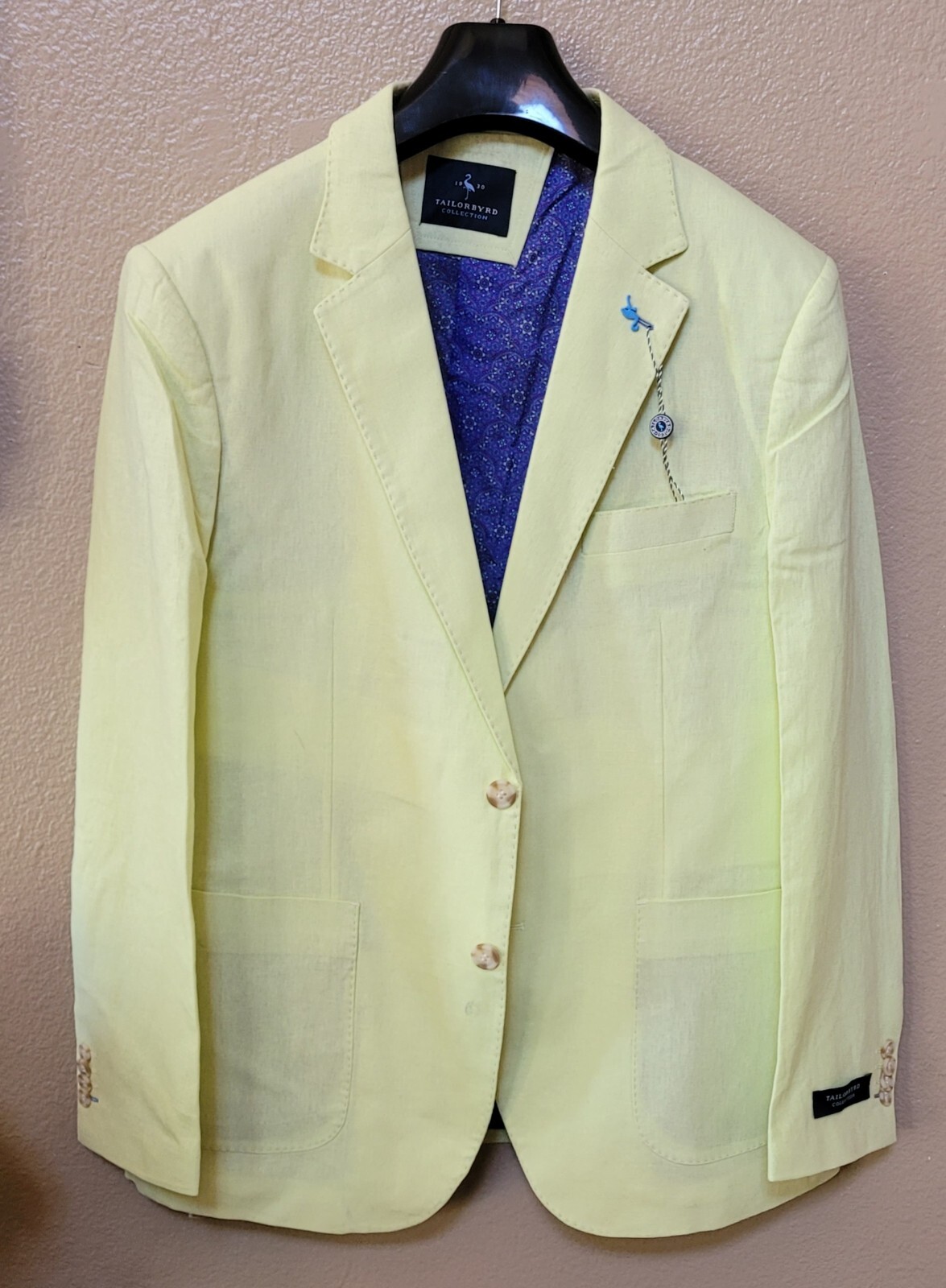 NEW TAILORBYRD $325 CLASSIC FIT LINEN BLEND BLAZER SPORT COAT, 44R