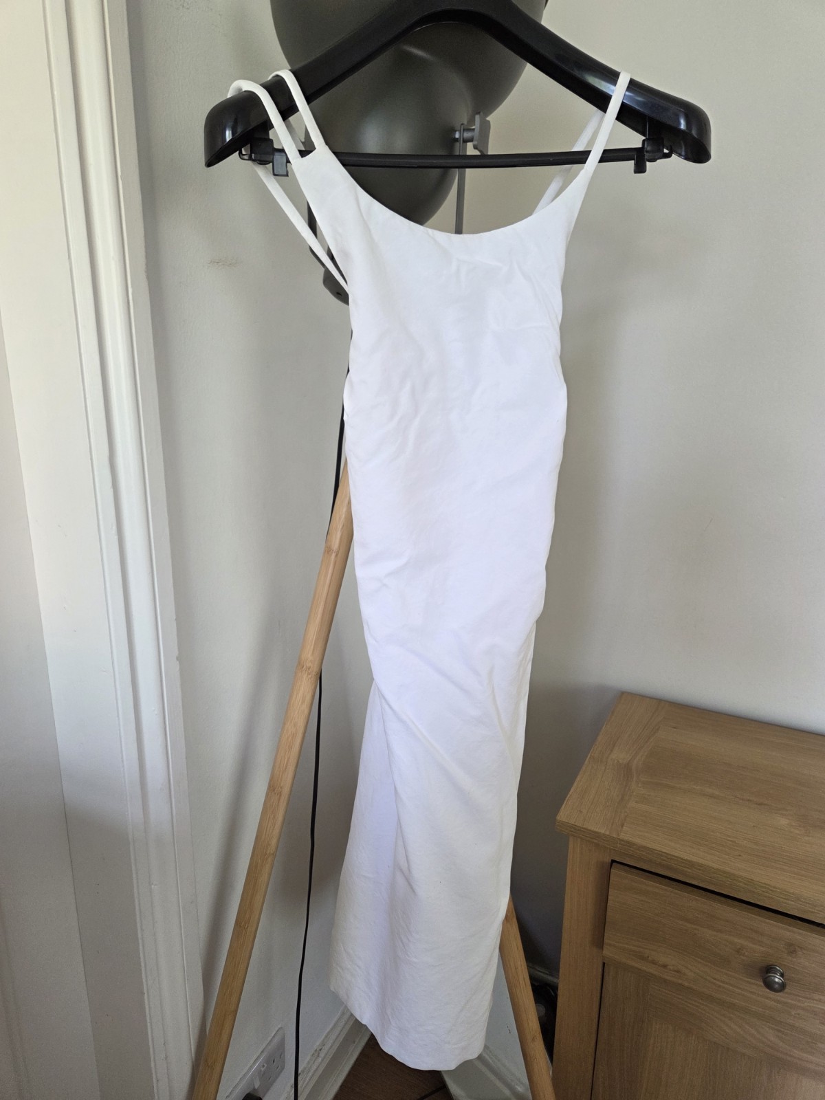 Vintage 90s Versus Gianni Versace White Mini Strappy Backless Dress Y2K UK8 -10