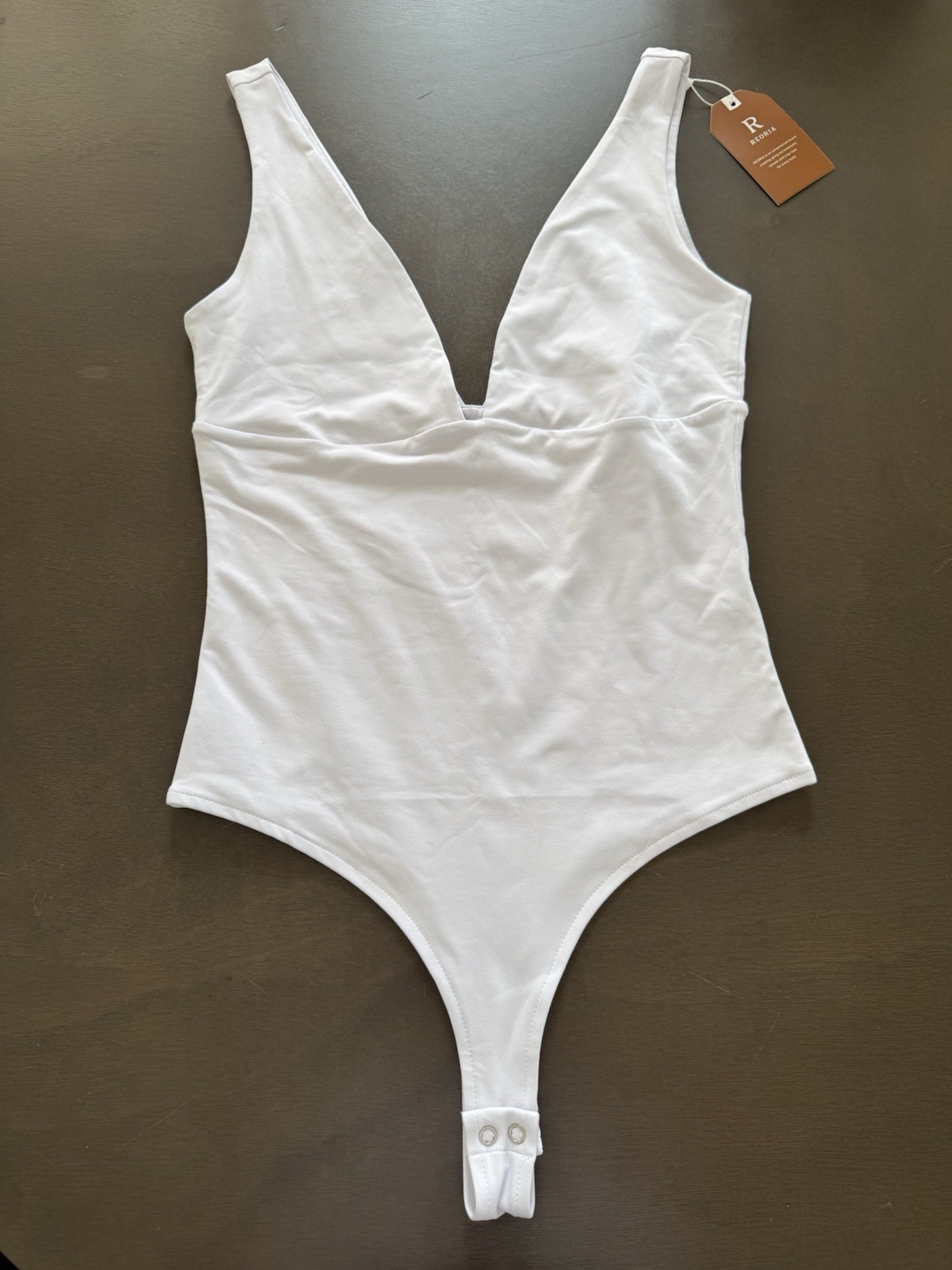 Women’s Plunge Deep V Neck Sleeveless V Backless Going Out Tank Bodysuit size S