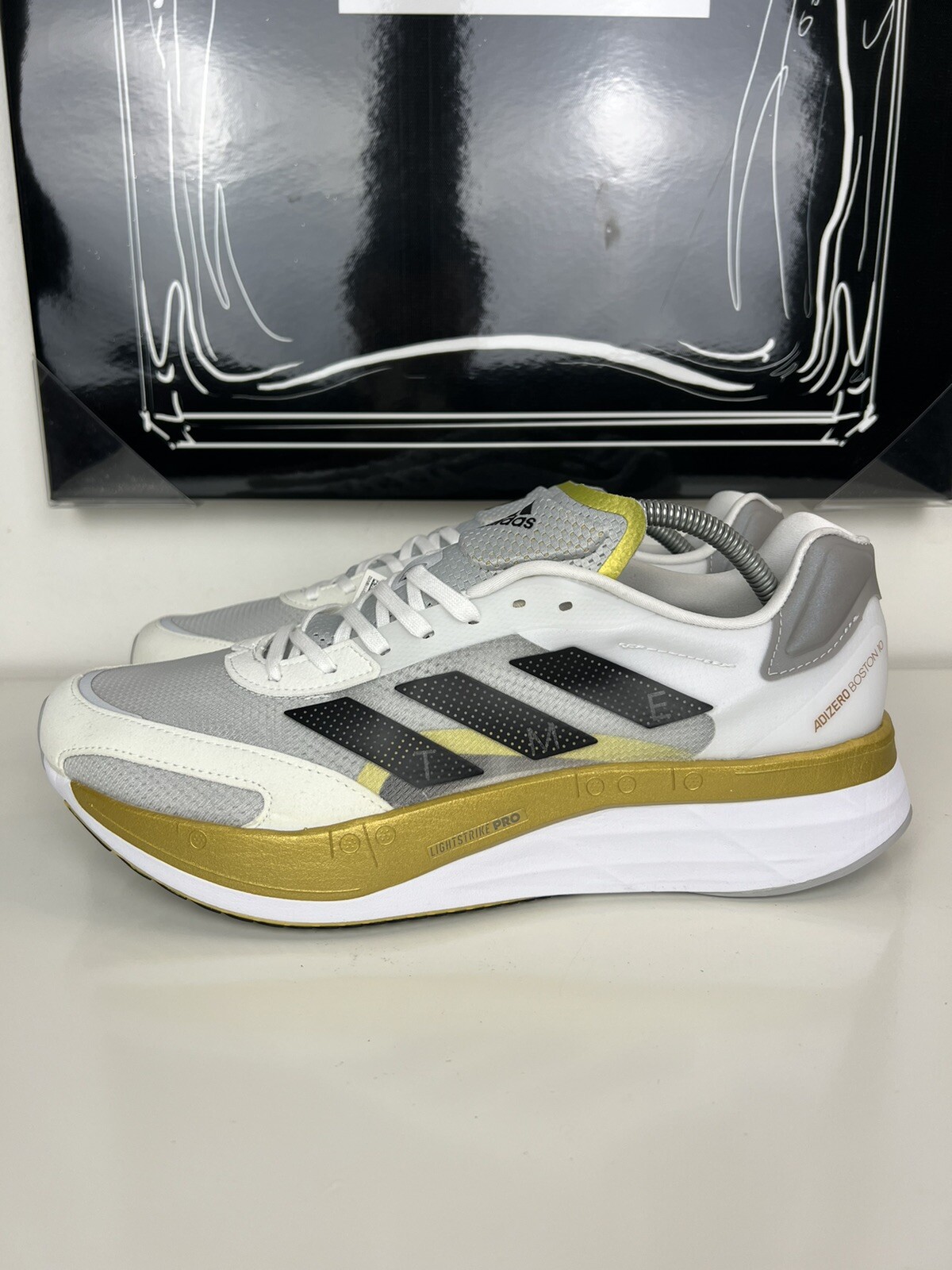 Adidas Adizero Boston 10 TME White Gold Metallic GY4929 Men’s Size 11.5