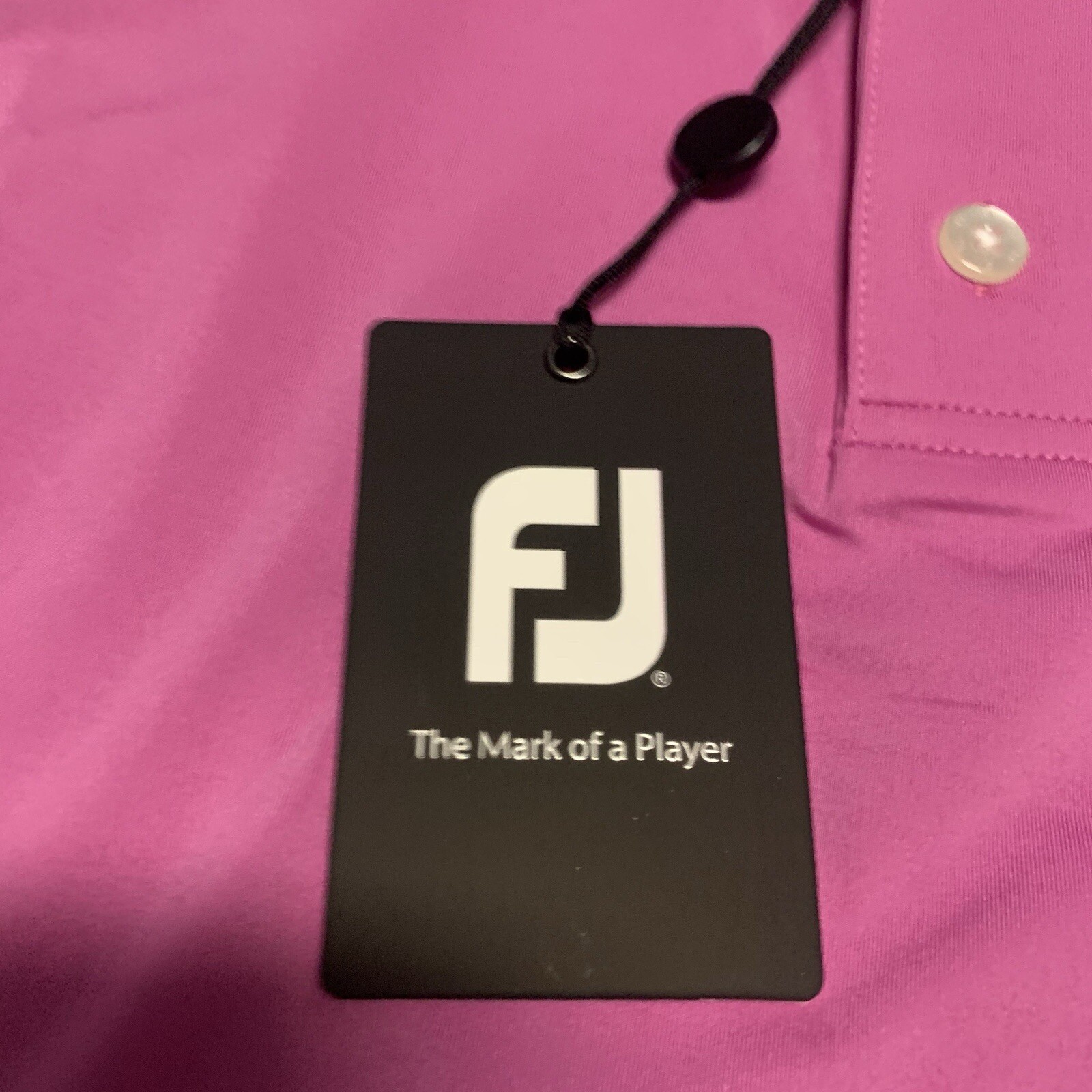 NEW FootJoy Solid Lisle Self Collar Polo Men Large Large Pink Short Sleeve NWT