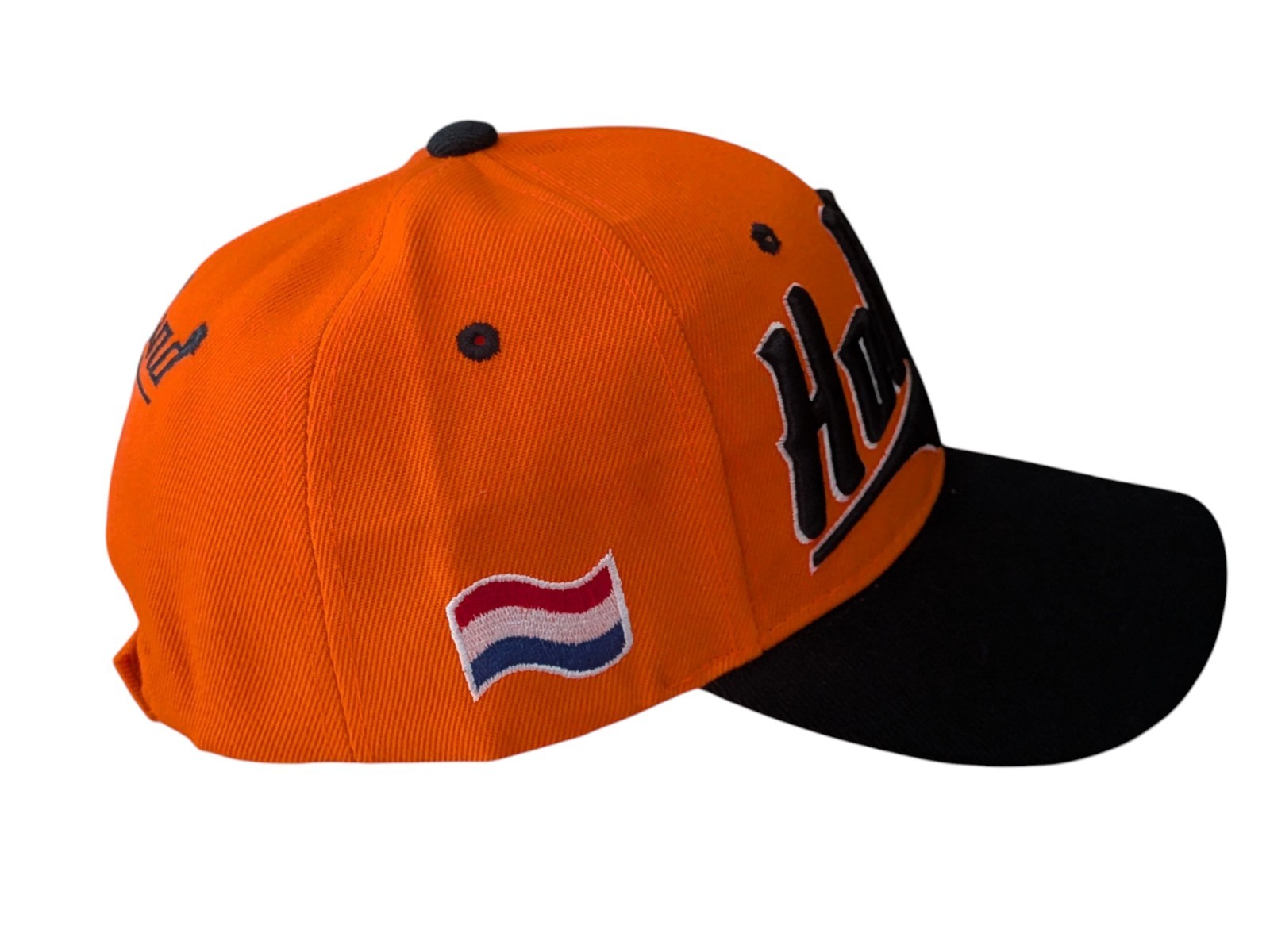 Holland Flag Under Brim Orange/Black Baseball Hat Cap