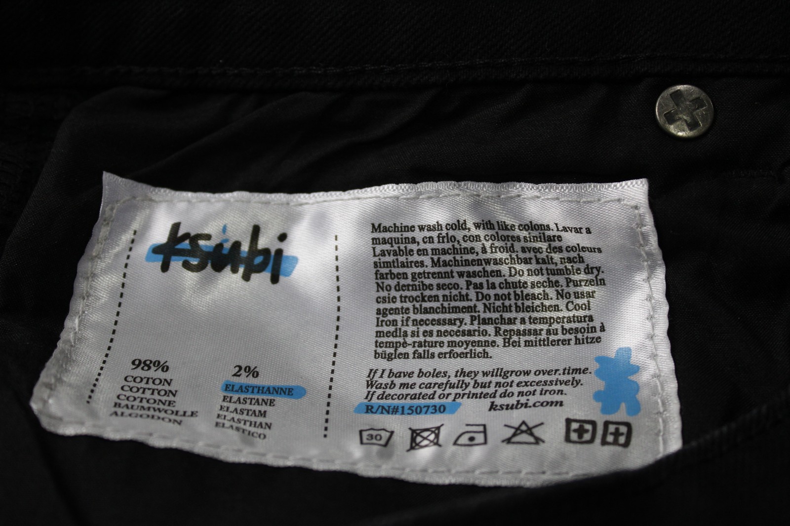 Ksubi Men’s Van Winkle Hunter Cross Embroidery Denim Jeans EH6 Black Size 30
