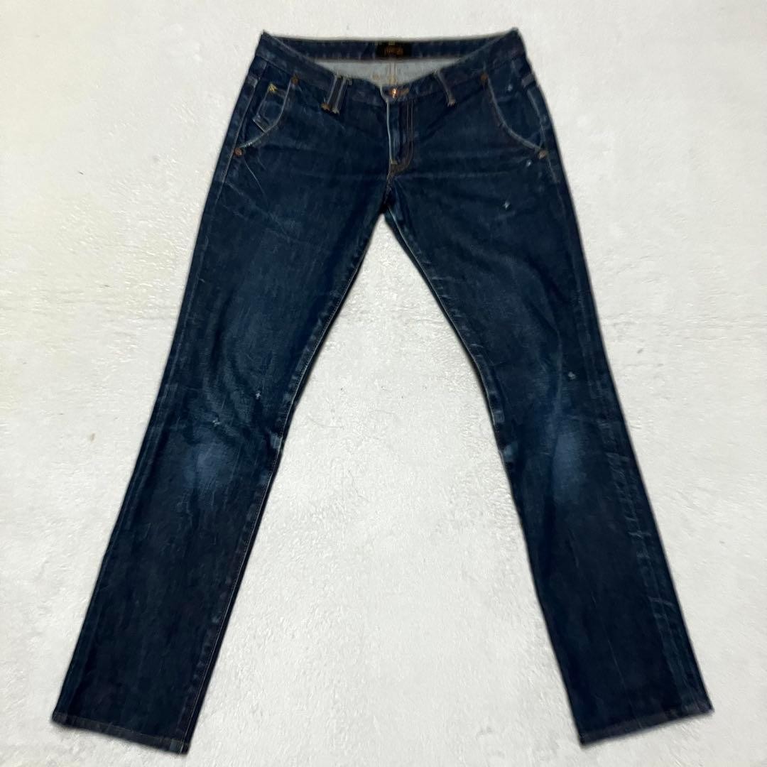 Chimala distressed denim pants, size 27, indigo, made in Japan, size 45R