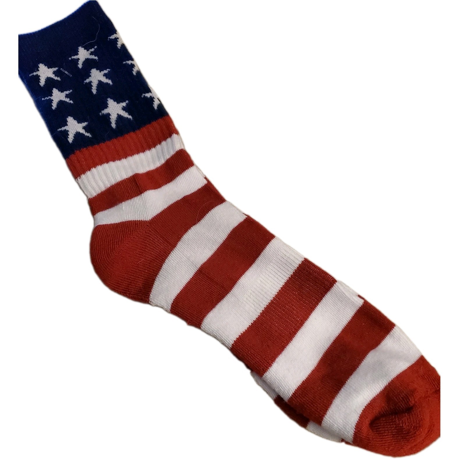 Men’s USA Flag Stars & Stripes Novelty Socks Red White Blue Size L