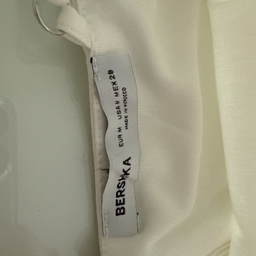 Bershka White Solid Square Neck Strappy Sleeveless Maxi Dress Size M