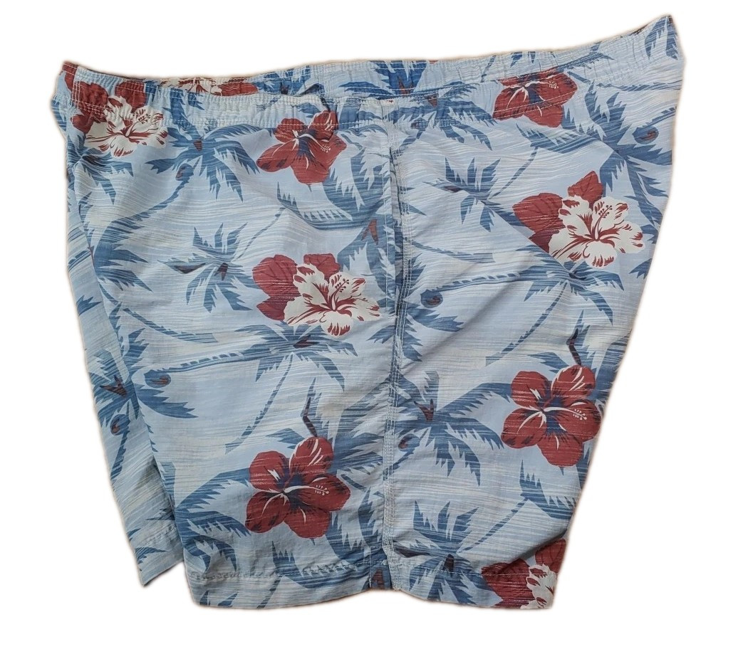 Tommy Bahama Relax Swim Trucks Shorts Sz XXL Blue Floral Hawaiian Tropical Beach