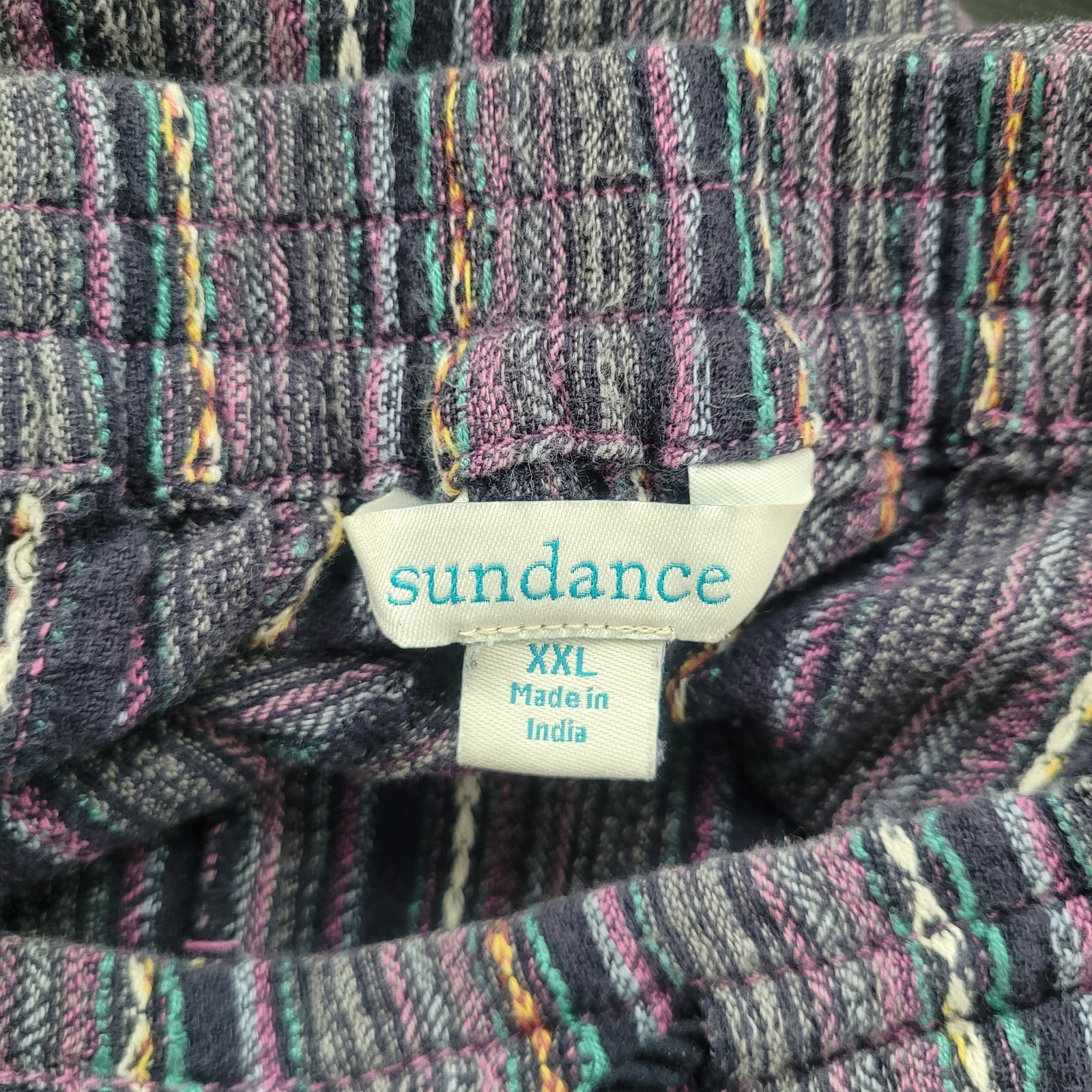 Sundance Woven Gauze Drawstring Roll Cuff Pants Size XXL Boho Hippie Festival