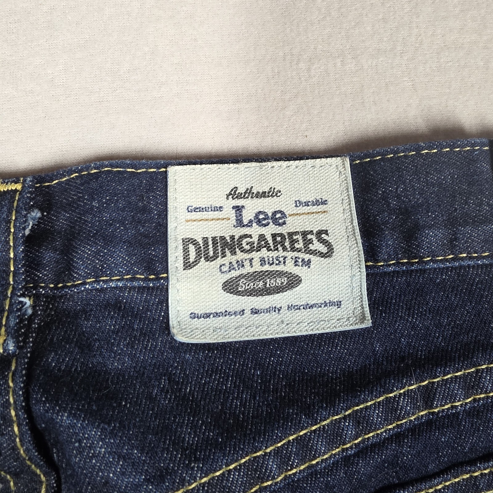 Vintage Lee Dungarees Jeans Men’s 27×32 Dark Wash Straight Made in USA Bust Em