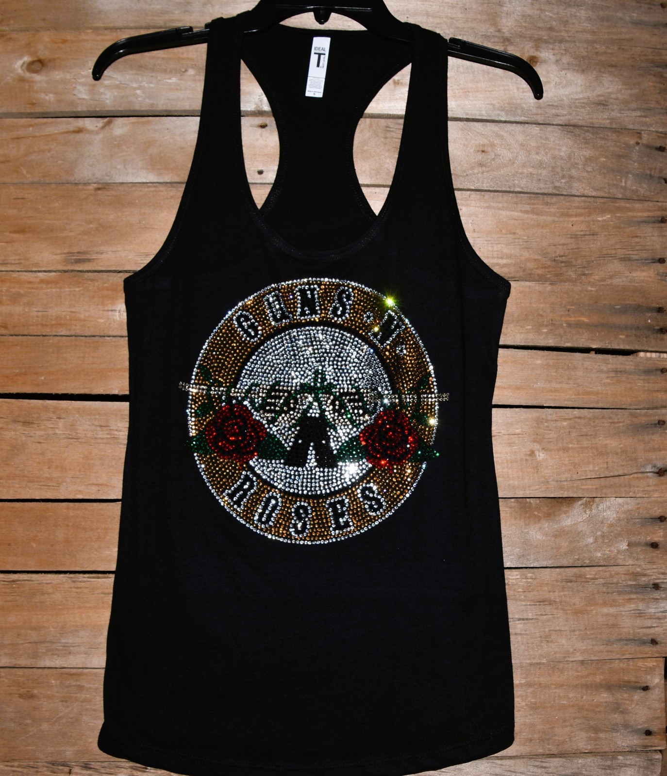 Guns N Roses rhinestone bling racer back tank top XS, S, M, L, XL,XXL