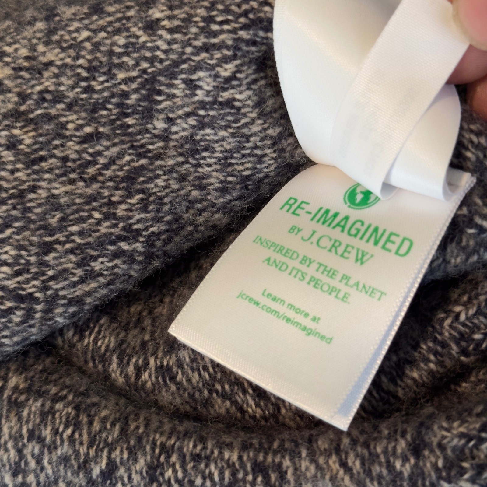 J.Crew Rugged Merino Wool Blend Marled Crewneck Sweater Mens Large Gray