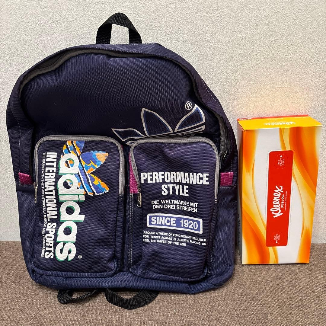 Adidas Retro Backpack Navy 15.7×11.4in Used