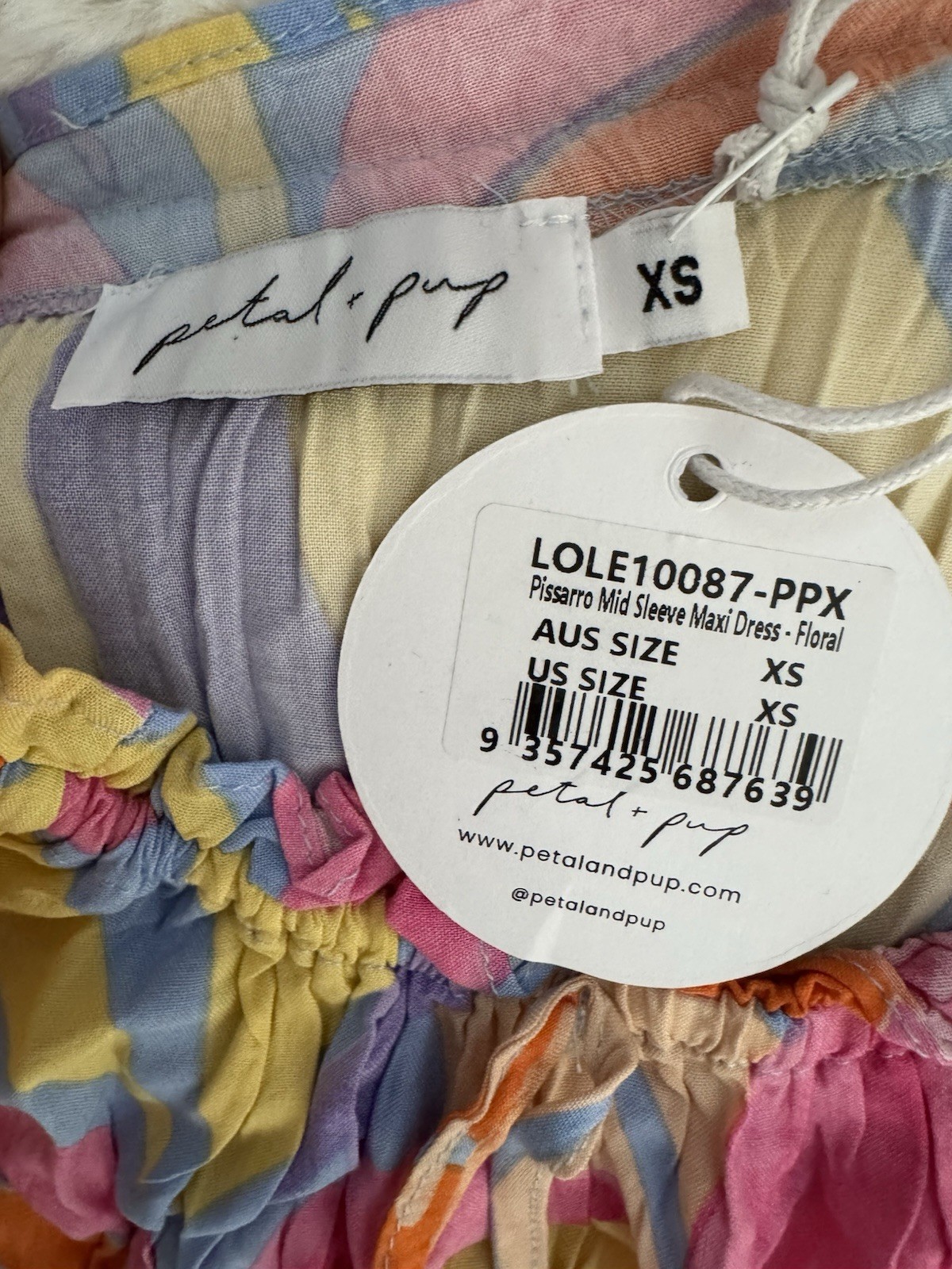 Petal + Pup Off Shoulder Floral Maxi Dress Multicolor Rayon Woven XS