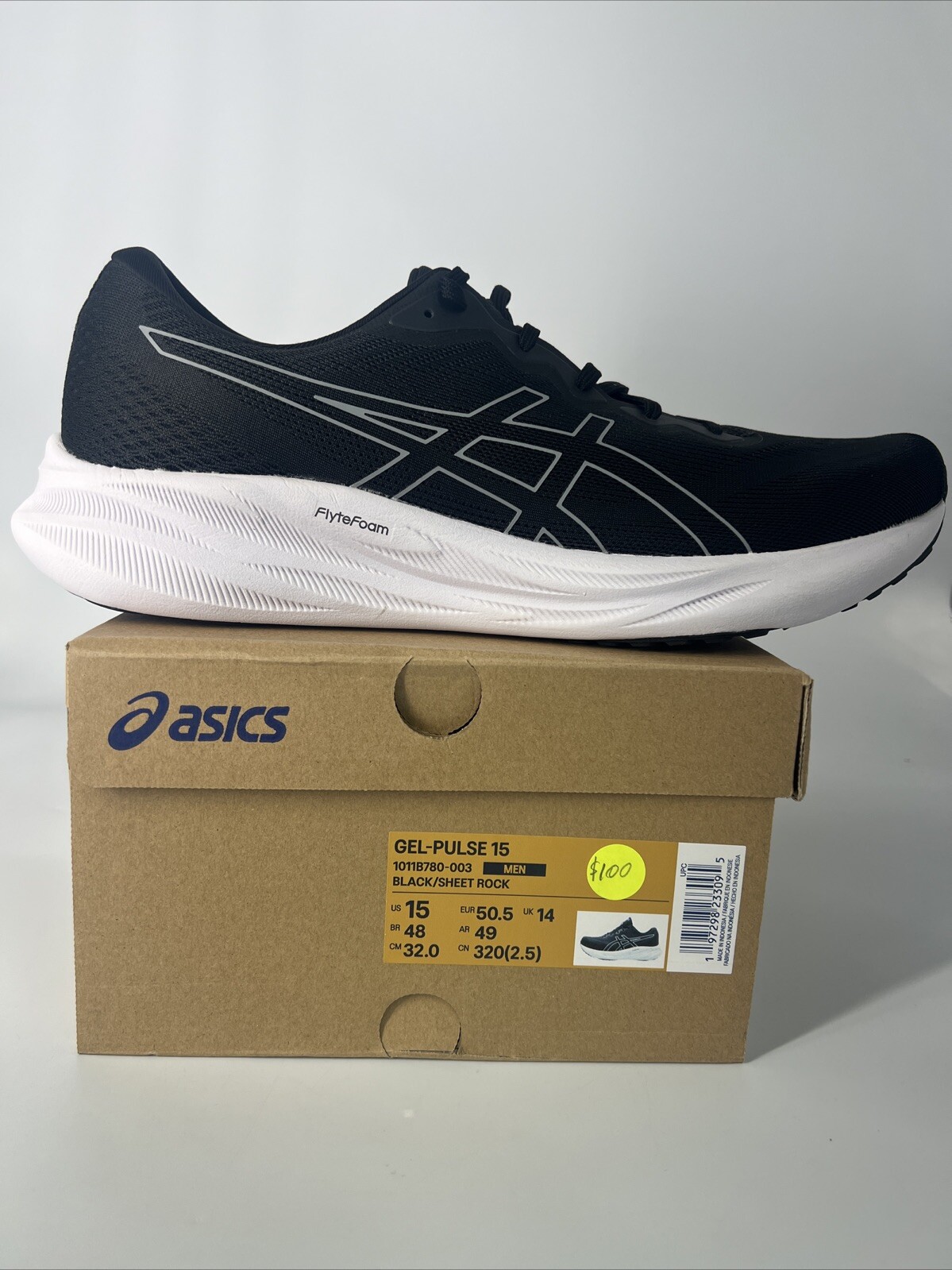 asics gel pulse 15 1011B780-003 Men’s Size Us 15 Euro50.5 Uk14 Cm32.0 Price $100