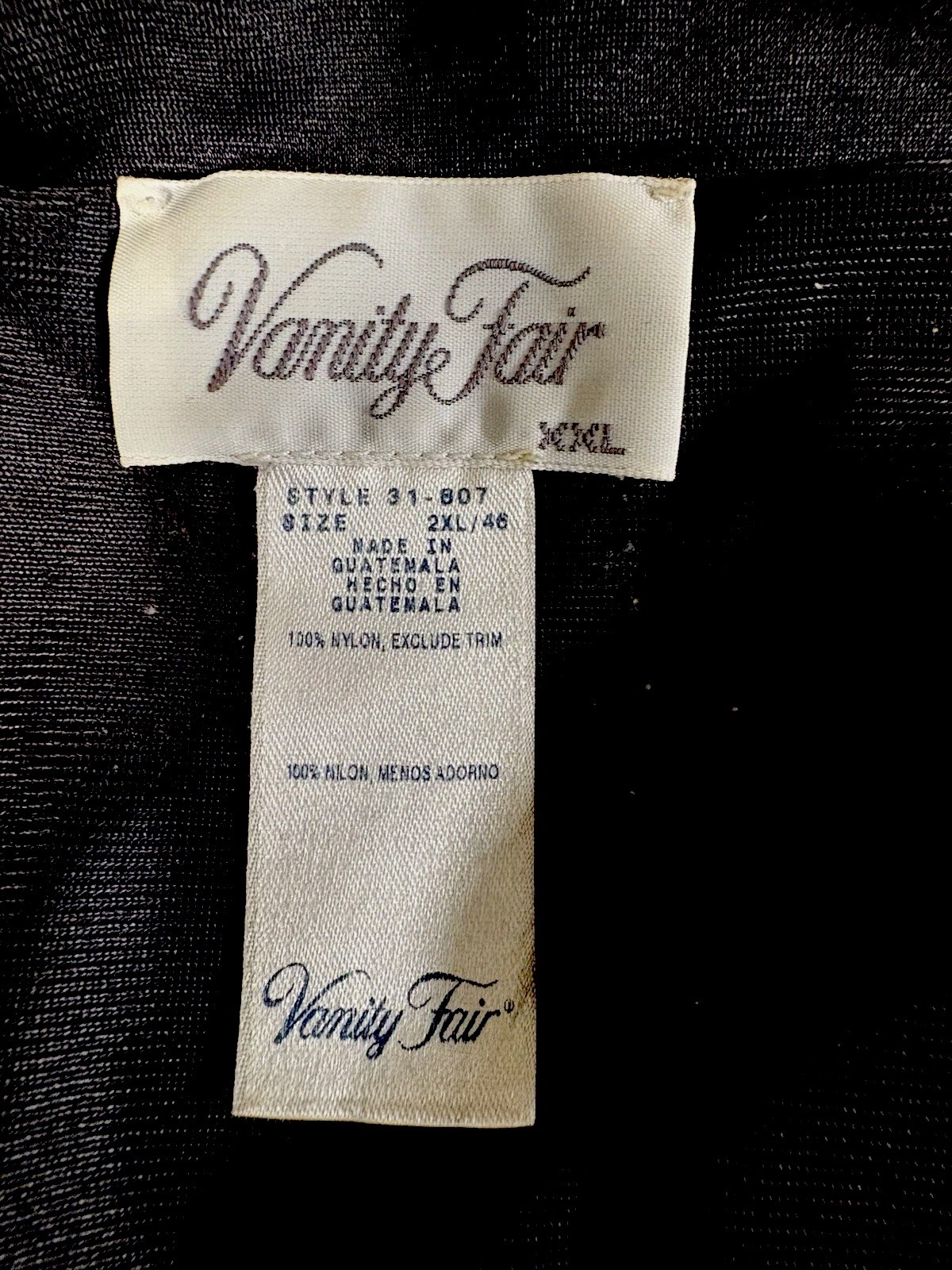 Vanity Fair Black LIQUID Satin Robe Sz XXL Knee Length EUC Vintage