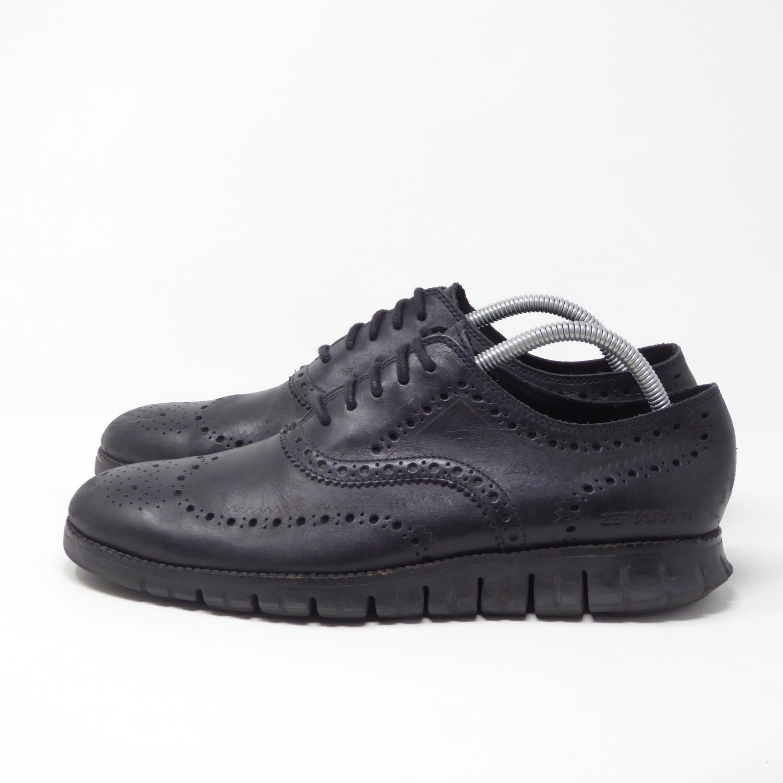 Cole Haan Mens Zerogrand Wingtip Oxford Shoes Black Leather C20719 Size 9.5