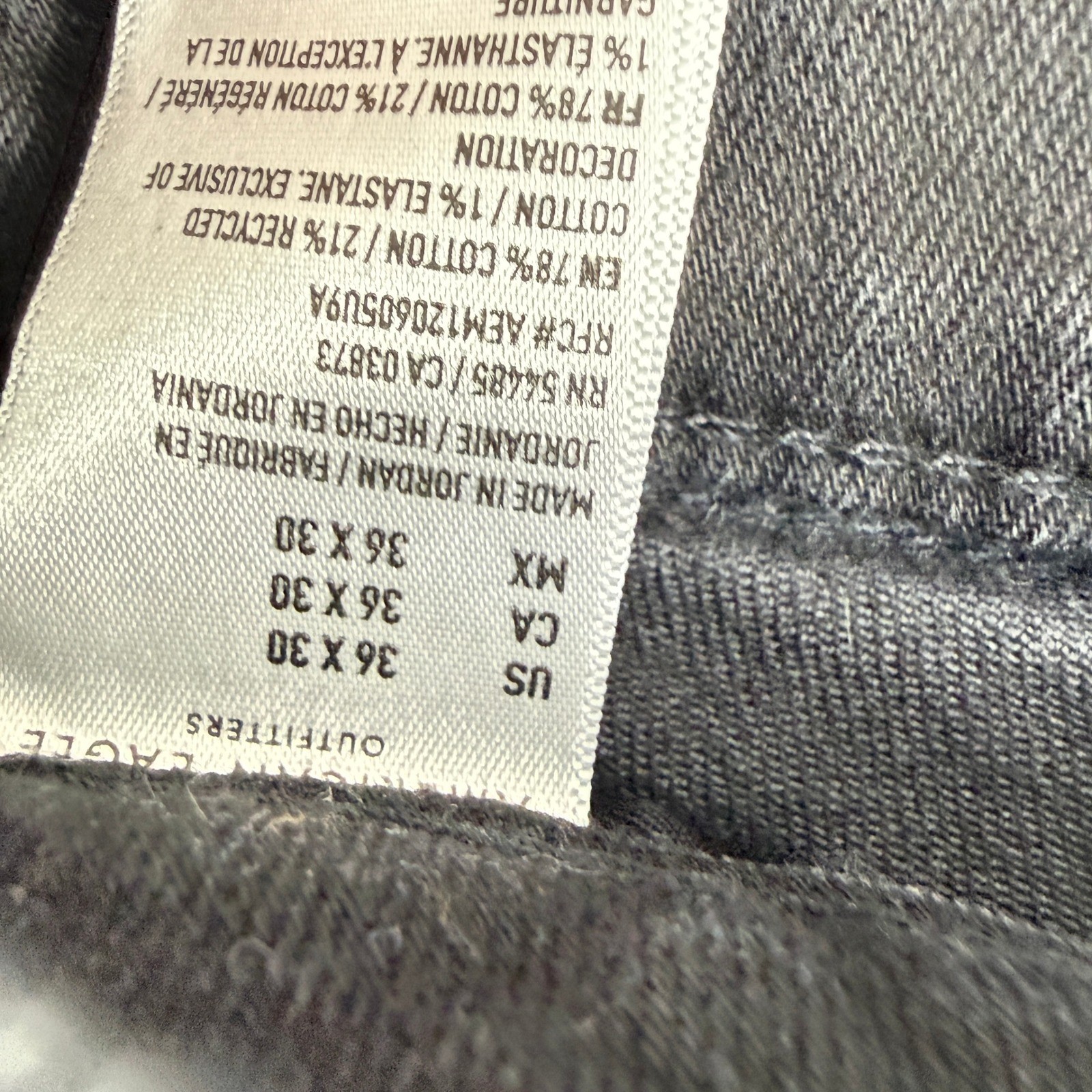American Eagle Airflex+ Mens Black Jeans 36×30 Real Good Slim Straight Denim