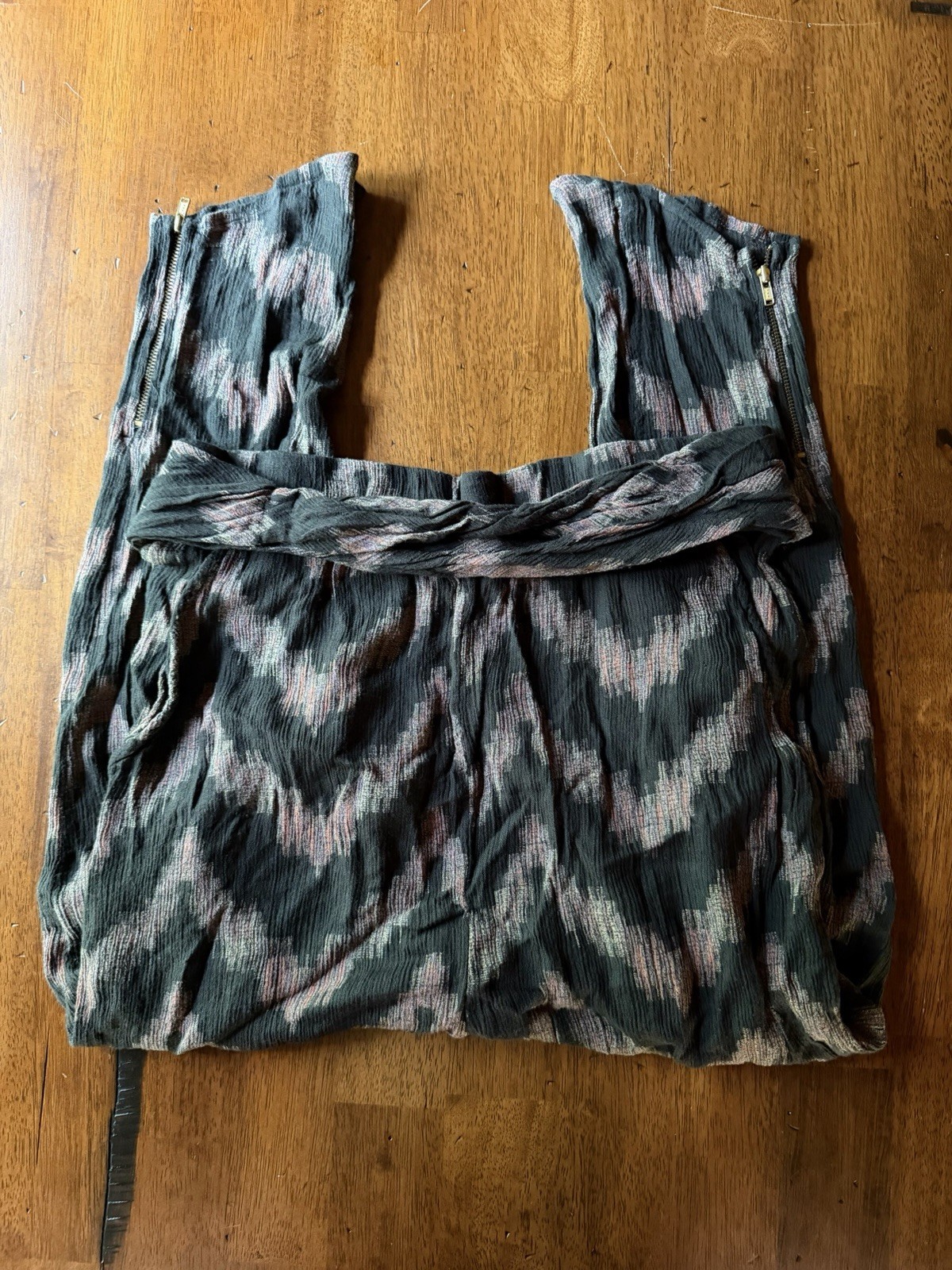 Free People Get it Twisted Gray Pink Black Harem Elastic Waist Boho Size S