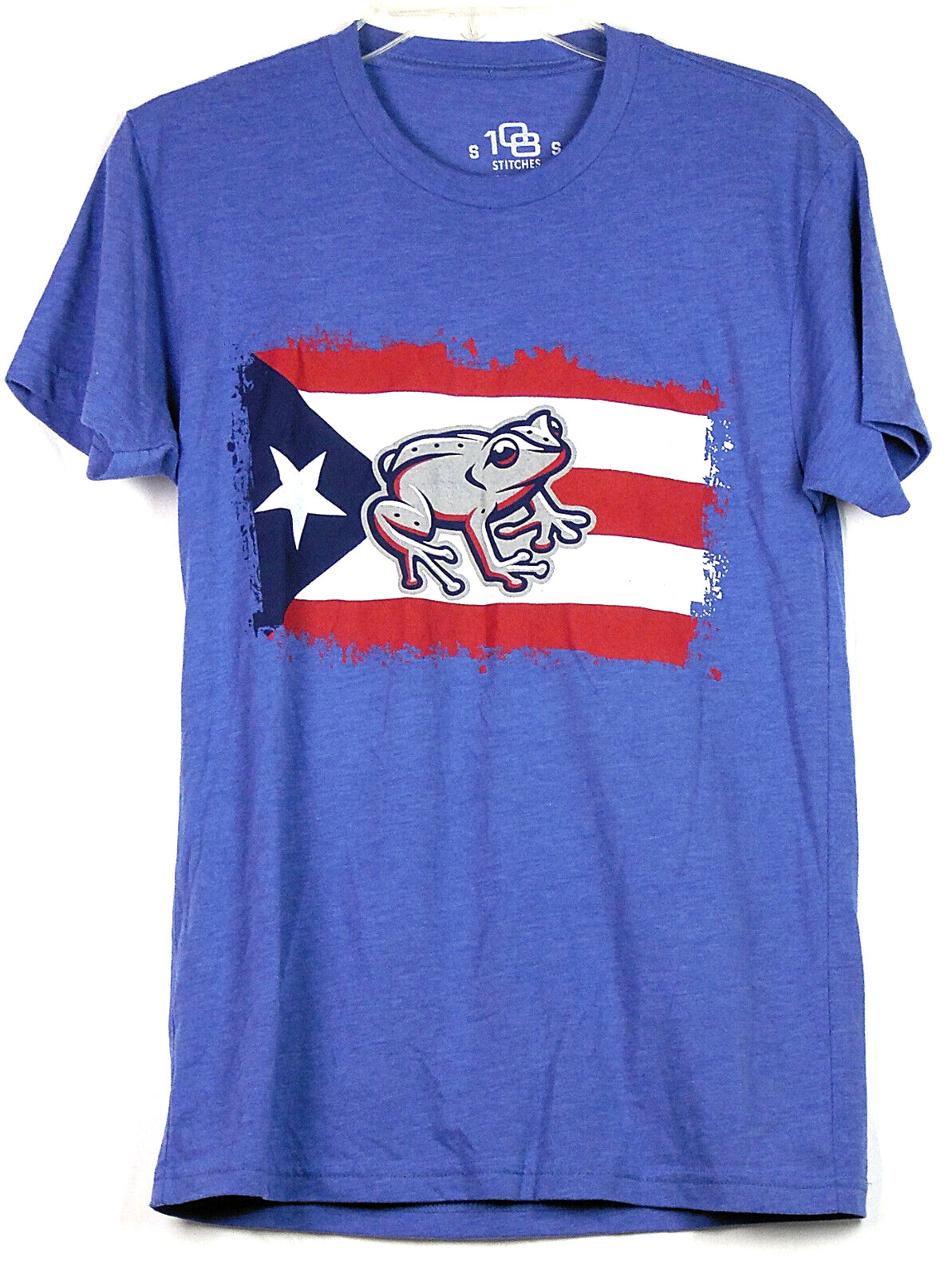 Lehigh Valley IronPigs MILB Men’s Coquis Puerto Rico Flag Tee Blue S/S T-Shirt S