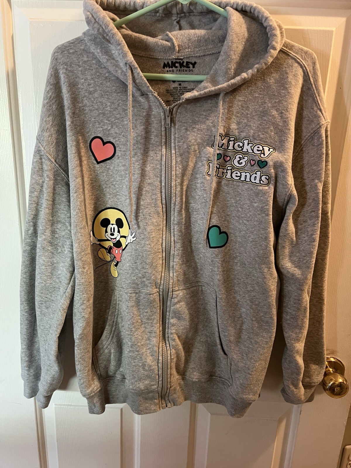 Disney Hoodie Mickey and Friends Full Zip Size M Hooded Character Jacket