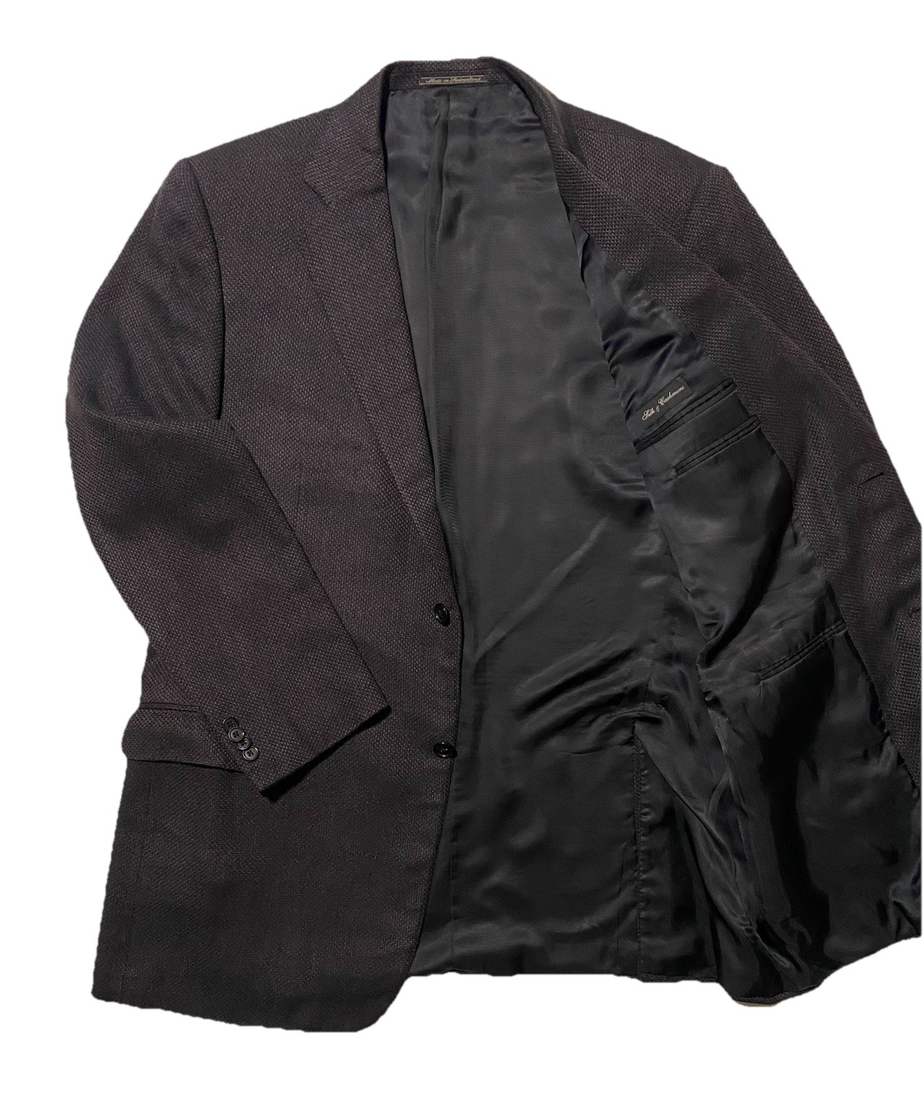 Ermenegildo Zegna Geometric Men’s Blazer Jacket Cashmere & Silk 48L Switzerland