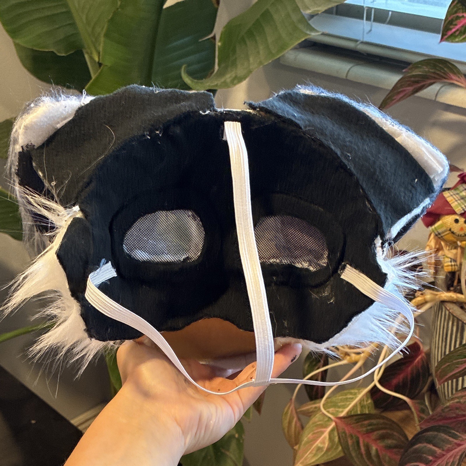 Dog Therian Mask With Pickable Nose, Painted Fur, and Eye Mesh. Lined and Padded