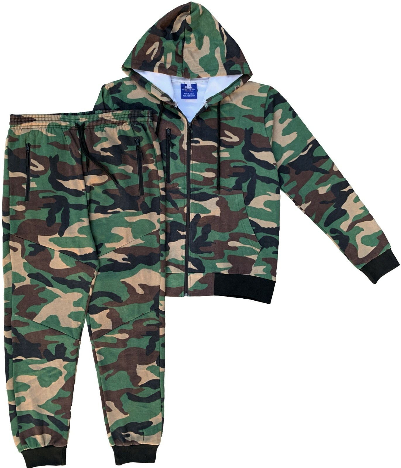 Men’s Sweat suit Camouflage Jogger Soft Fleece suit & Bottom Outfit Med to 5XL