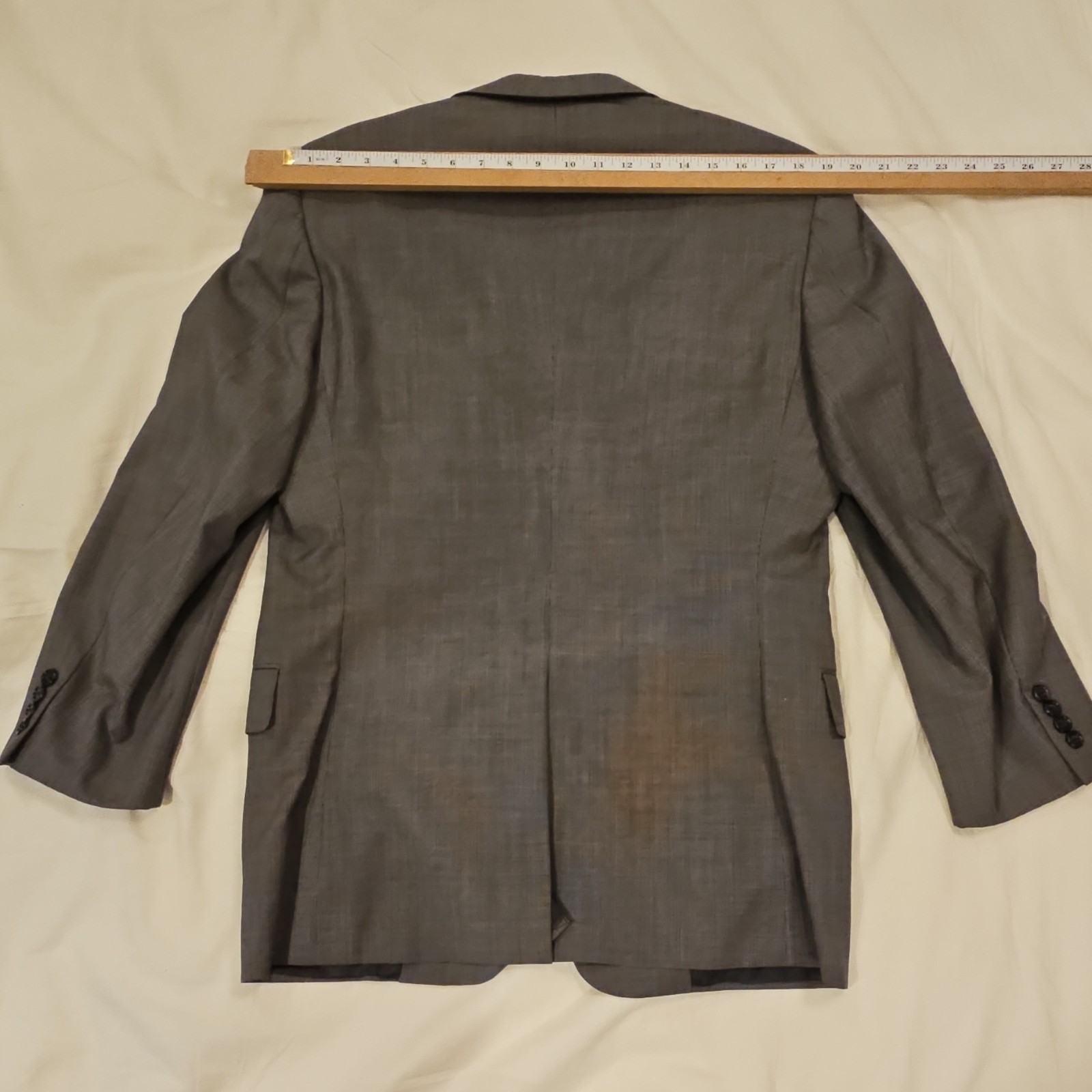 Hickey Freeman Boardroom Mens 40R Blazer Gray Nailhead Wool Cashmere USA Mad