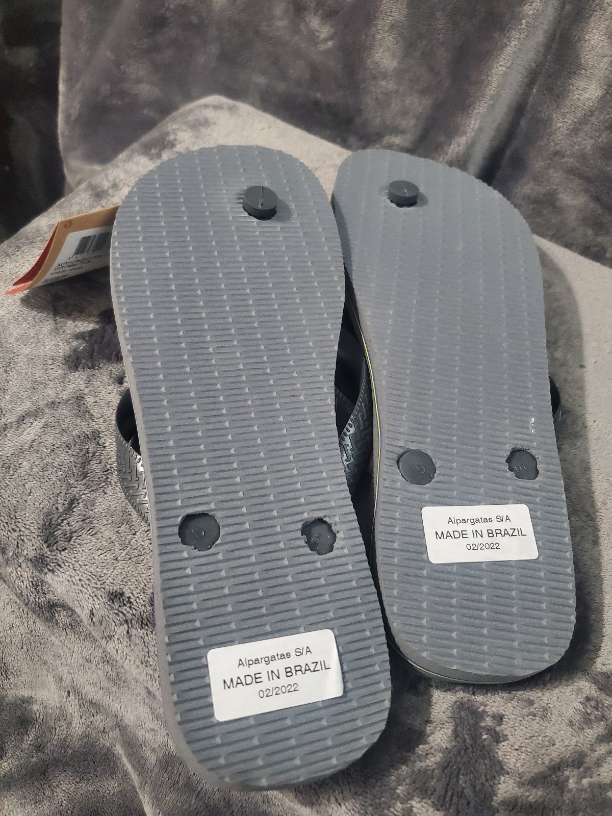 Havaianas Brasil Logo Flip Flops Steel Gray New With Tags Size Women 9 10 Men 8