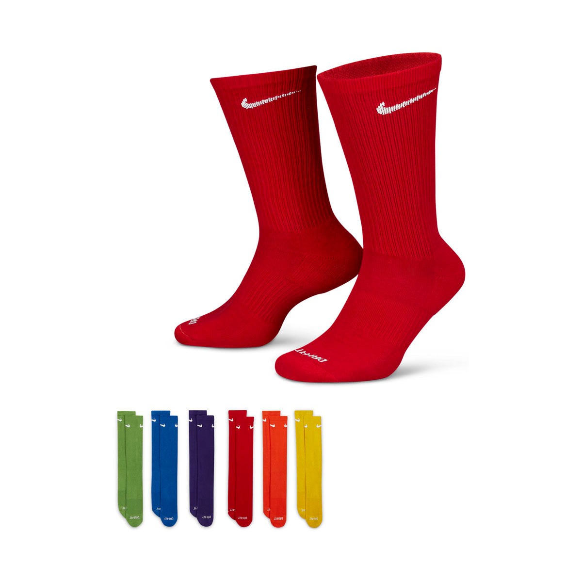 MENS NIKE EVERYDAY PLUS CUSHIONED TRAINING CREW SOCKS 6 PAIRS SX6897-903-SIZE XL