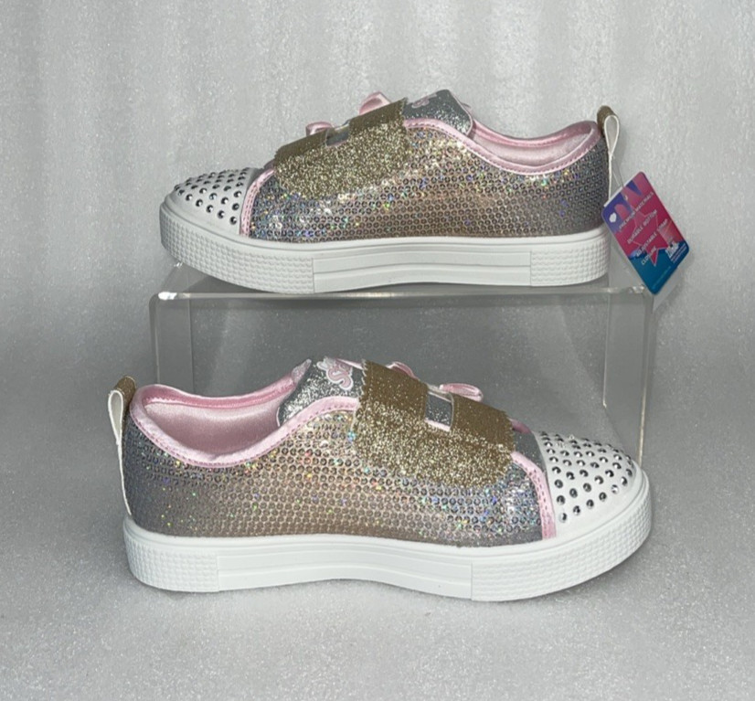 S Sport By Skechers Lexie Sneakers Light Up Adjustable Straps Girls Size 2 NEW