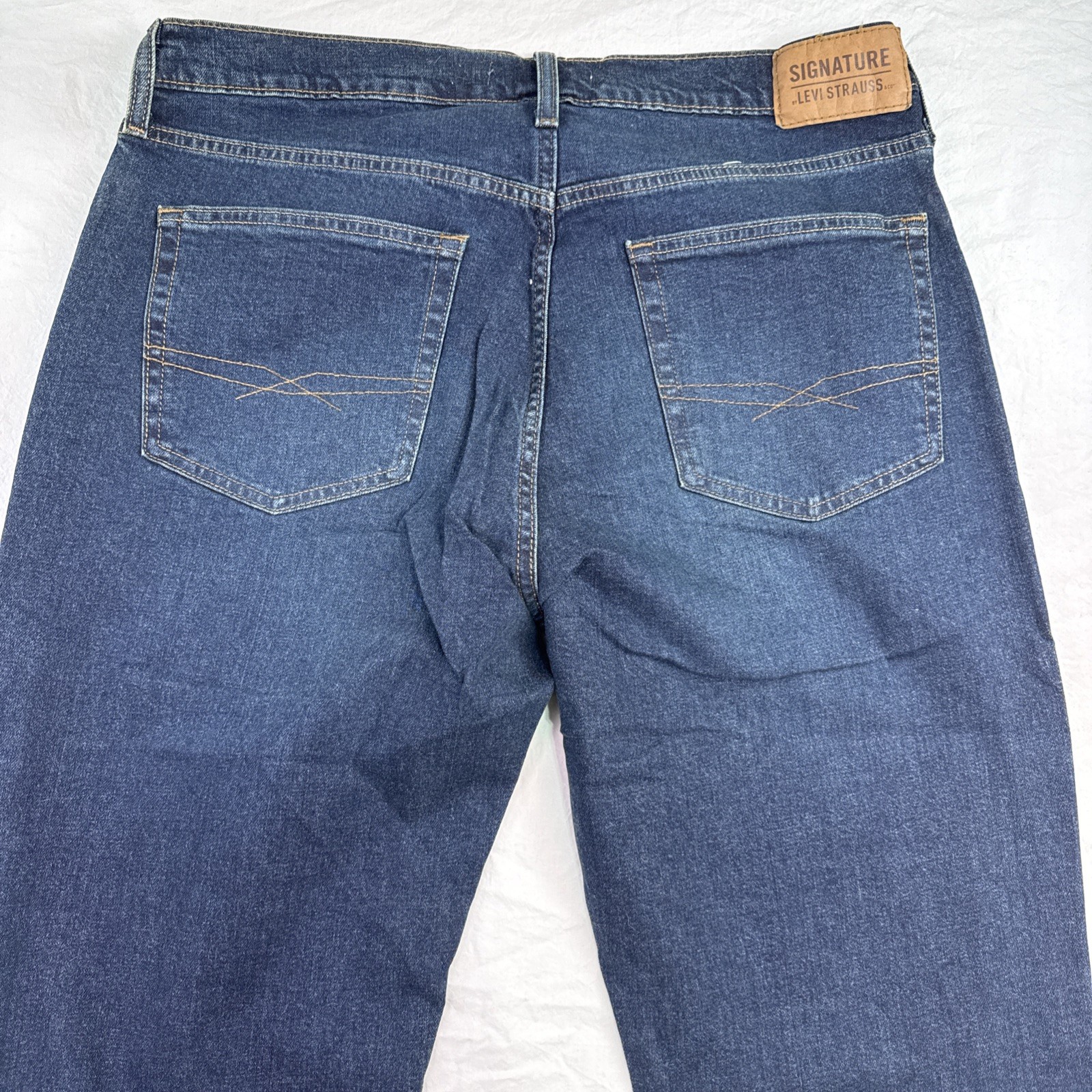Signature Levi Strauss Mens Athletic Flex Jeans 36X32 Blue W36L32 New